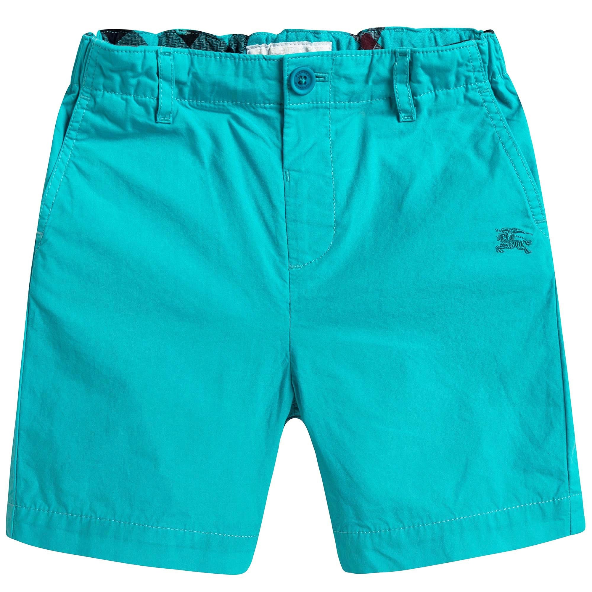 Baby Boys Turquoise Blue Cotton Shorts