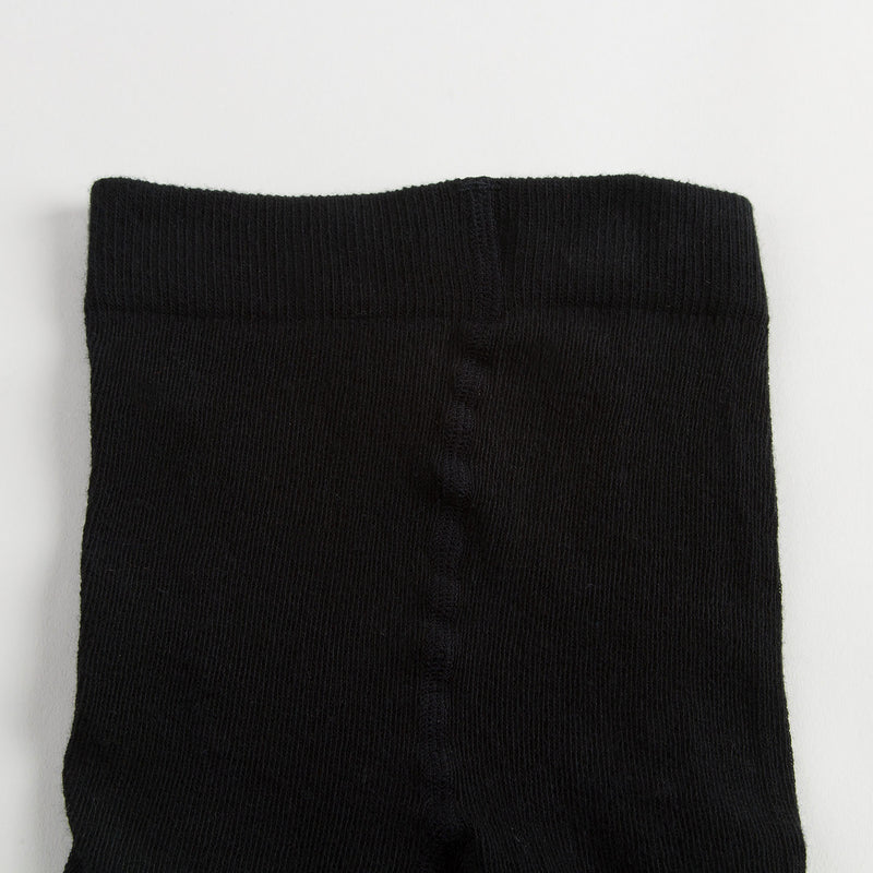 Girls Black Cotton Ribbed Tights - CÉMAROSE | Children's Fashion Store - 4