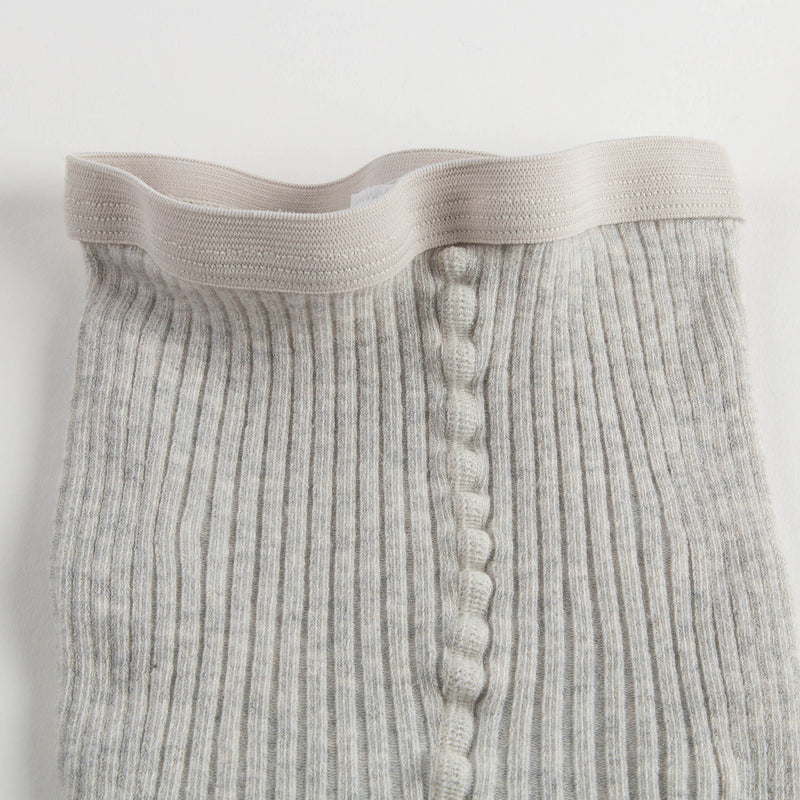 Girls Light Blue Cotton Ribbed Tights - CÉMAROSE | Children's Fashion Store - 5
