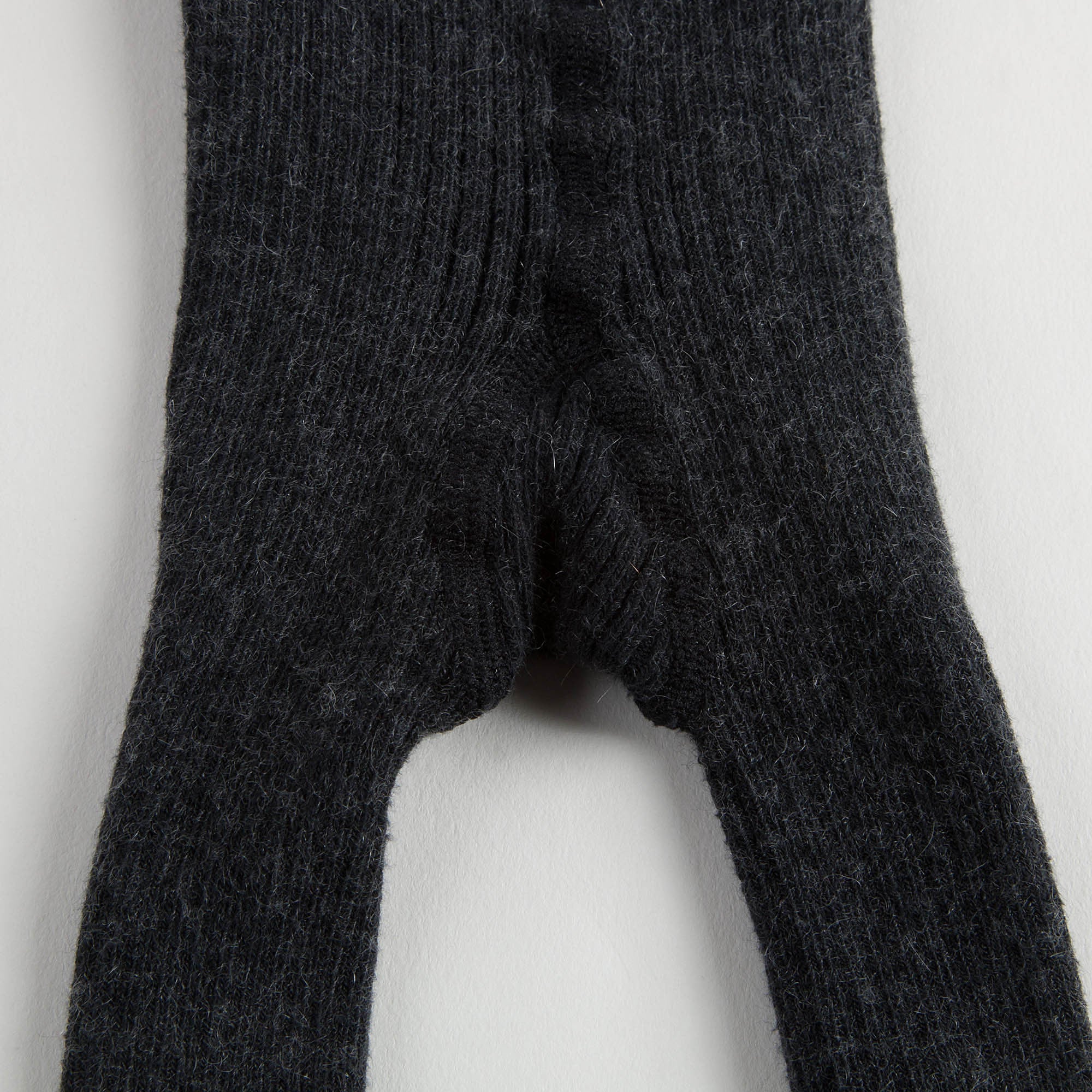 Baby Girls Dark Grey Cotton Ribbed Tights - CÉMAROSE | Children's Fashion Store - 5