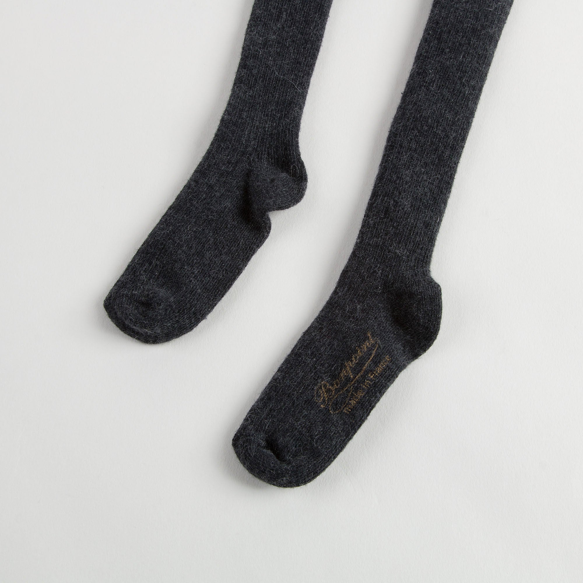 Baby Girls Dark Grey Cotton Ribbed Tights - CÉMAROSE | Children's Fashion Store - 6