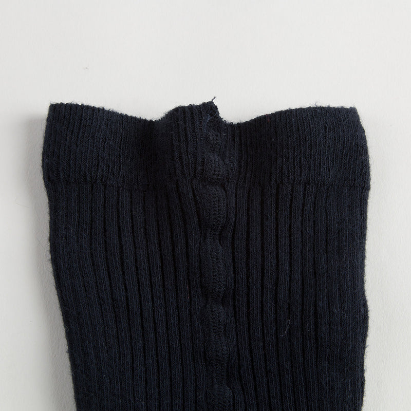 Baby Girls Navy Blue Cotton Ribbed Tights - CÉMAROSE | Children's Fashion Store - 5