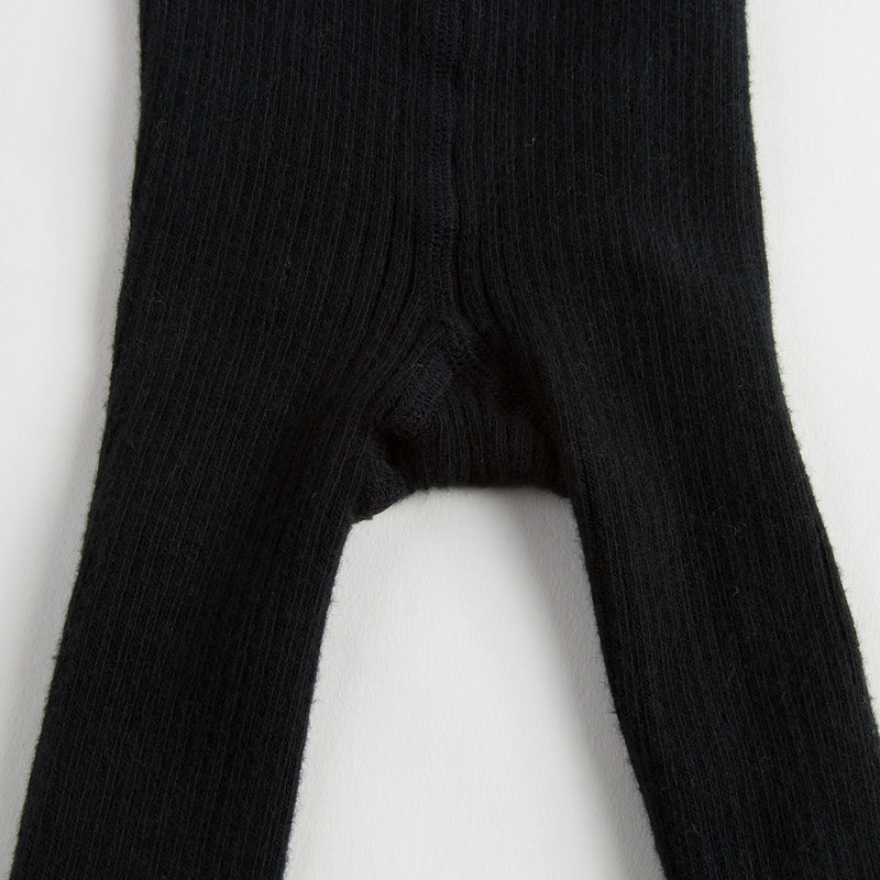 Baby Girls Black Cotton Tights - CÉMAROSE | Children's Fashion Store - 5