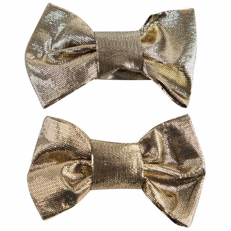 Girls Gold Bow Two Piece Hairclip - CÉMAROSE | Children's Fashion Store - 3