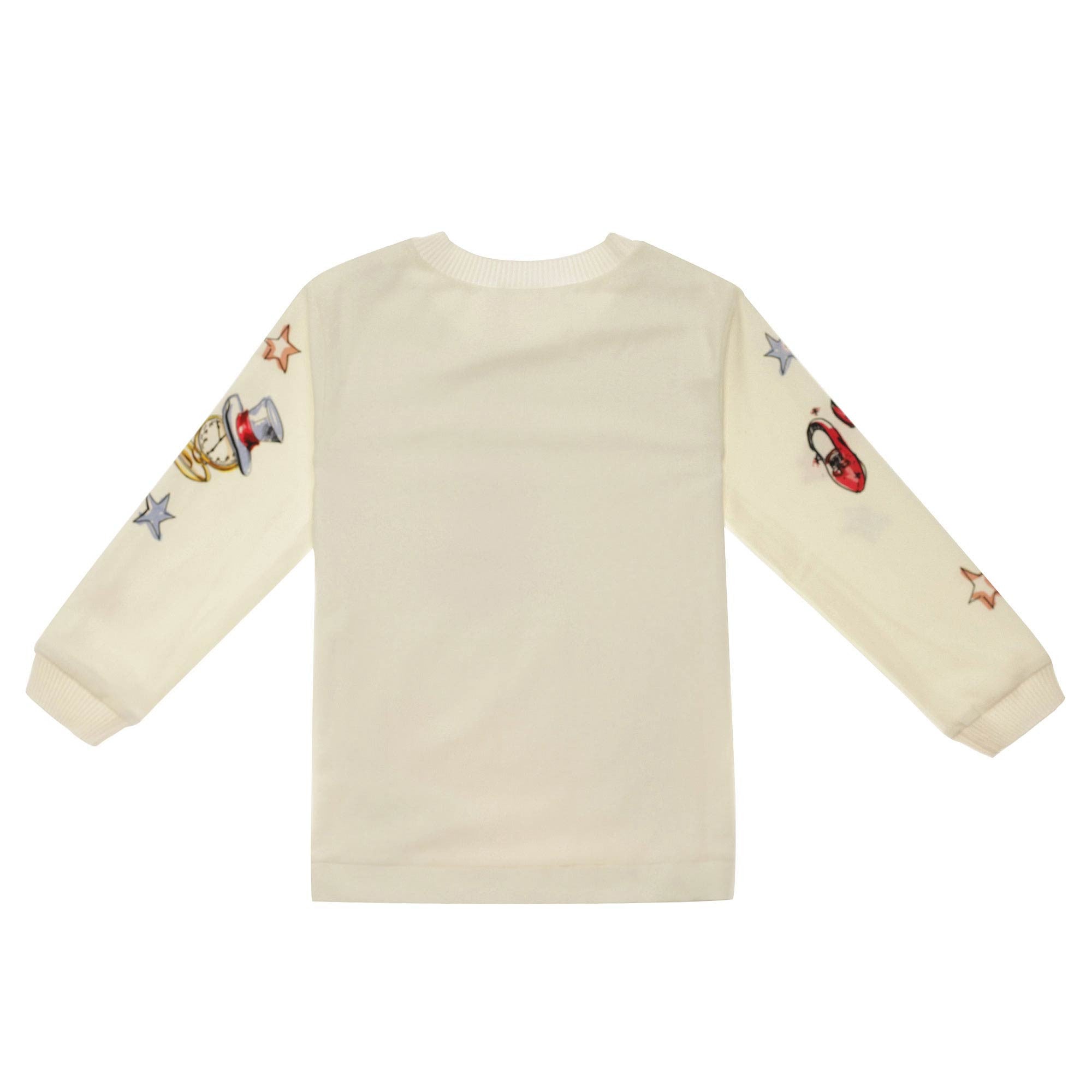 Girls White King & Queen Printed Sweatshirt - CÉMAROSE | Children's Fashion Store - 3