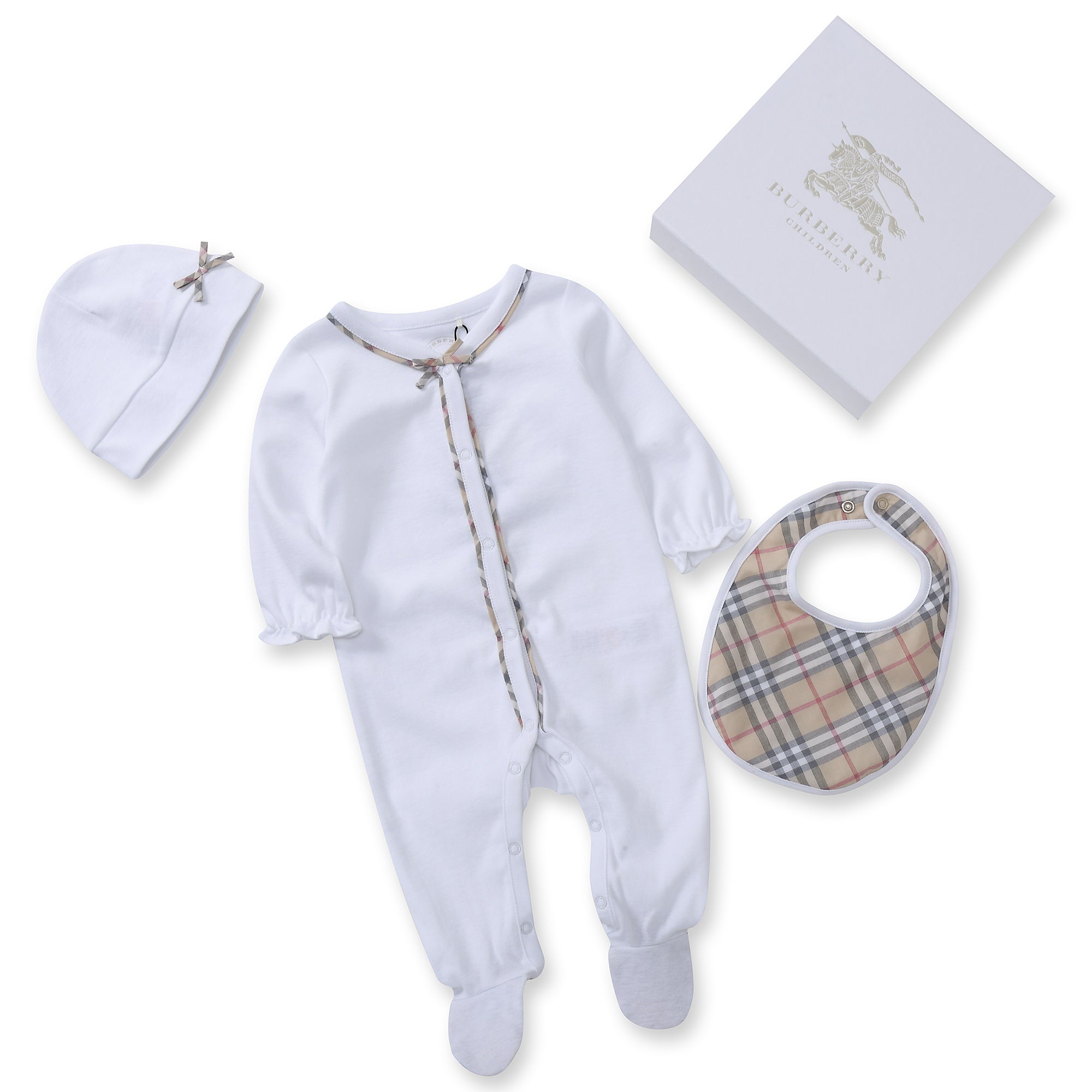 Baby White Cotton Babysuit Sets