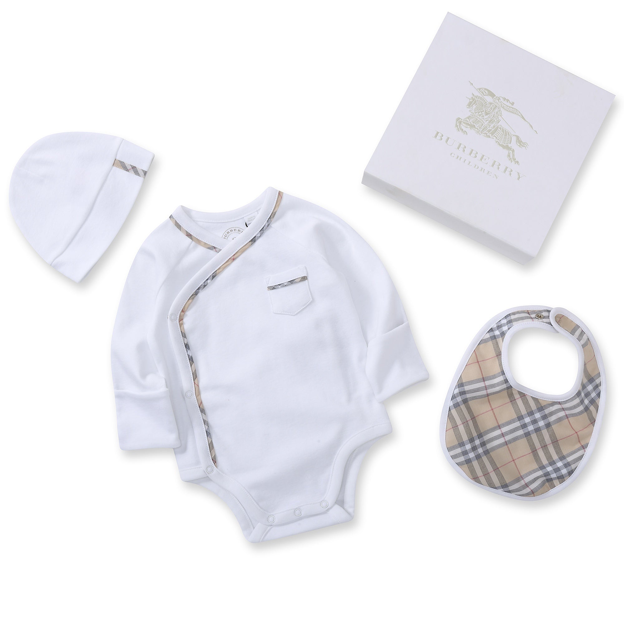 Baby White Cotton Babysuit Set