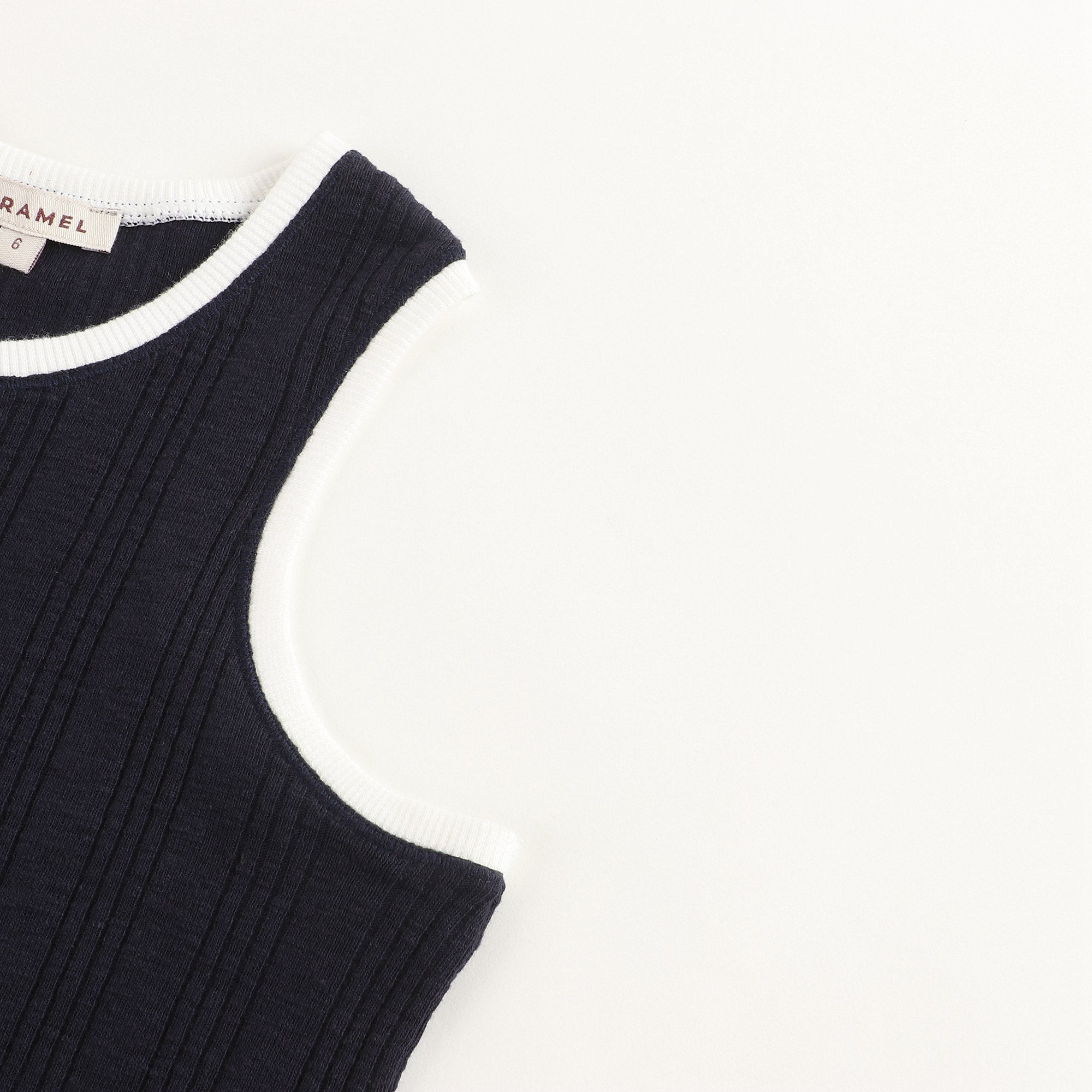 Girls Navy Cotton Vest
