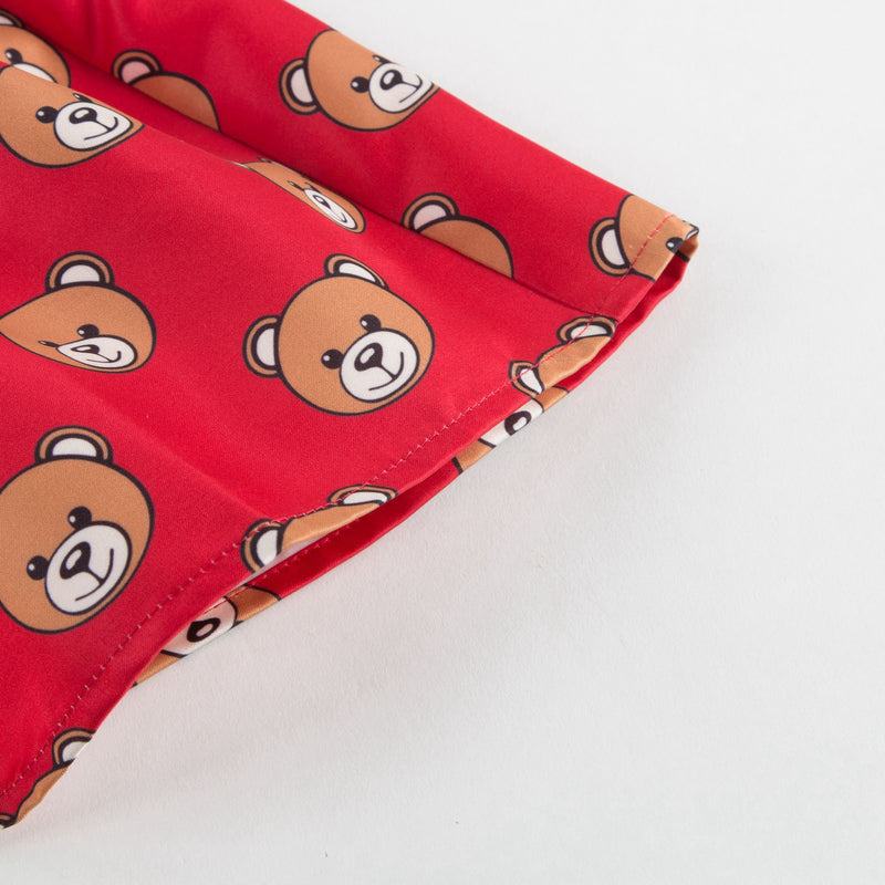 Baby Girls Red Teddy Printed Skirt