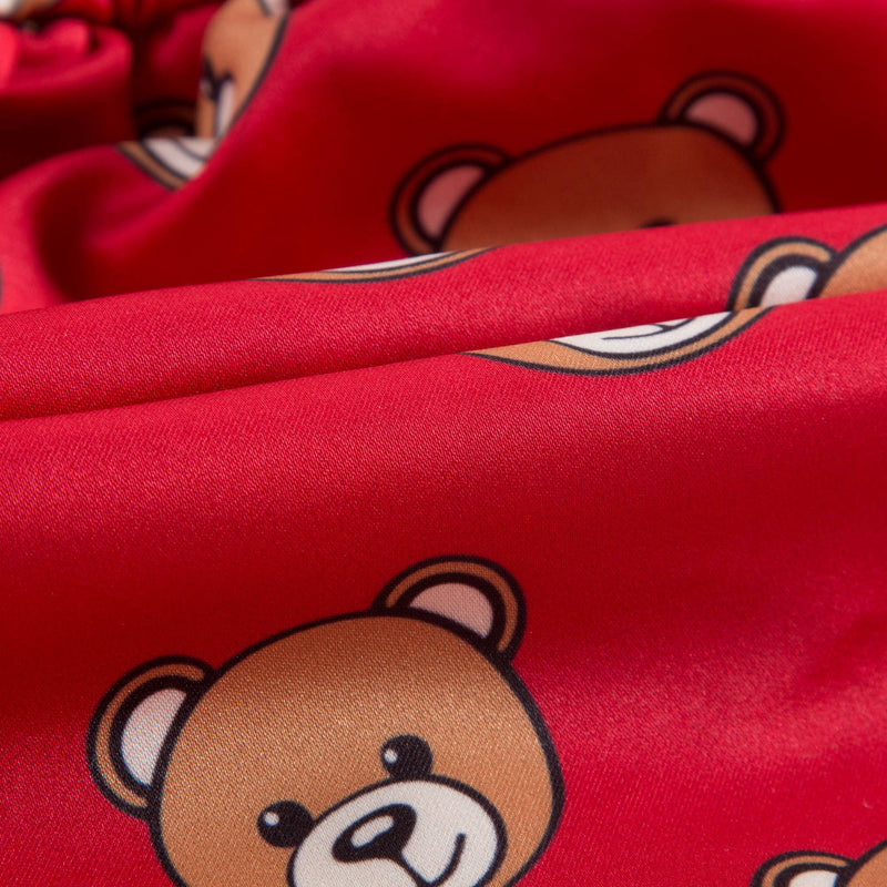 Baby Girls Red Teddy Printed Skirt