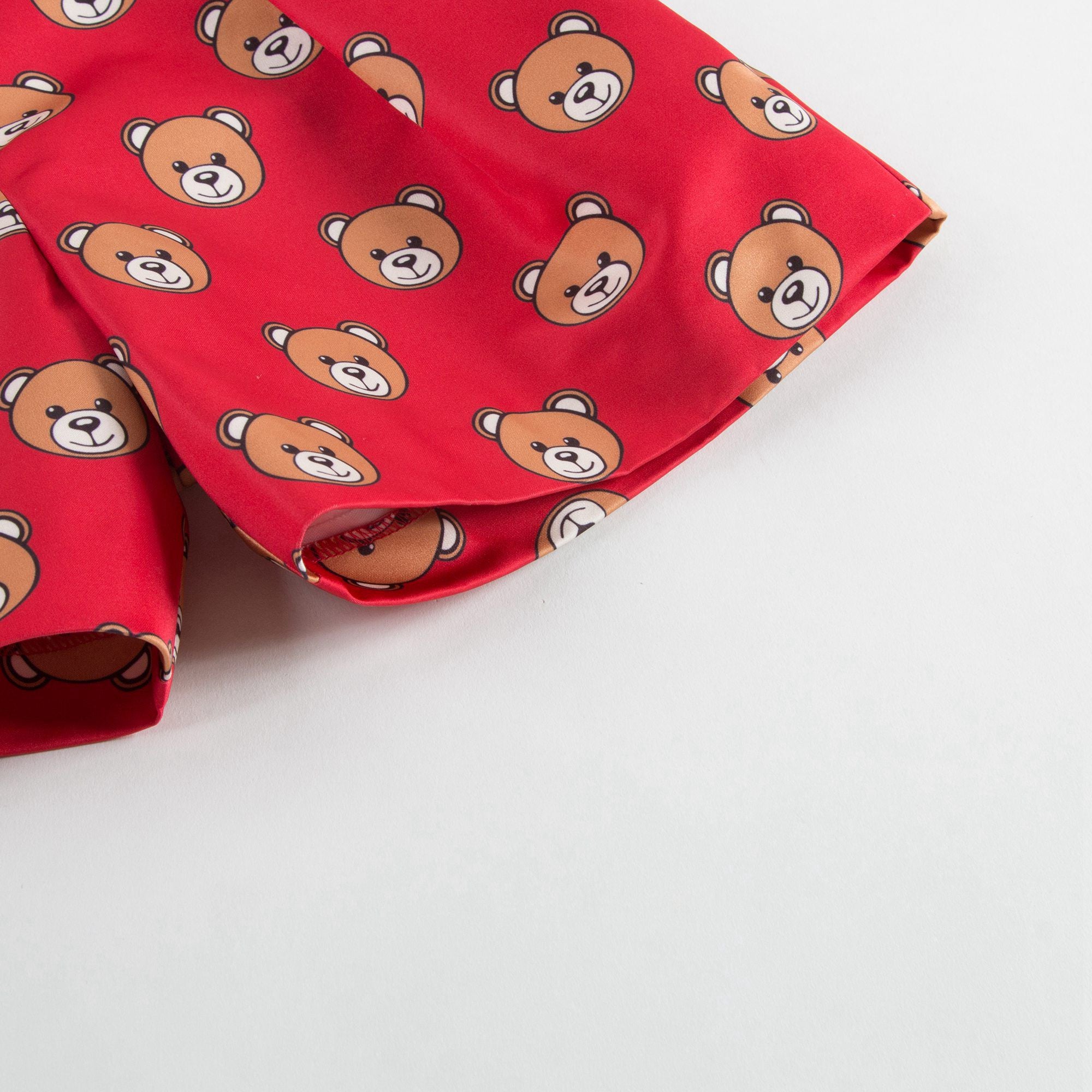 Girls Red Teddy Printed Shorts