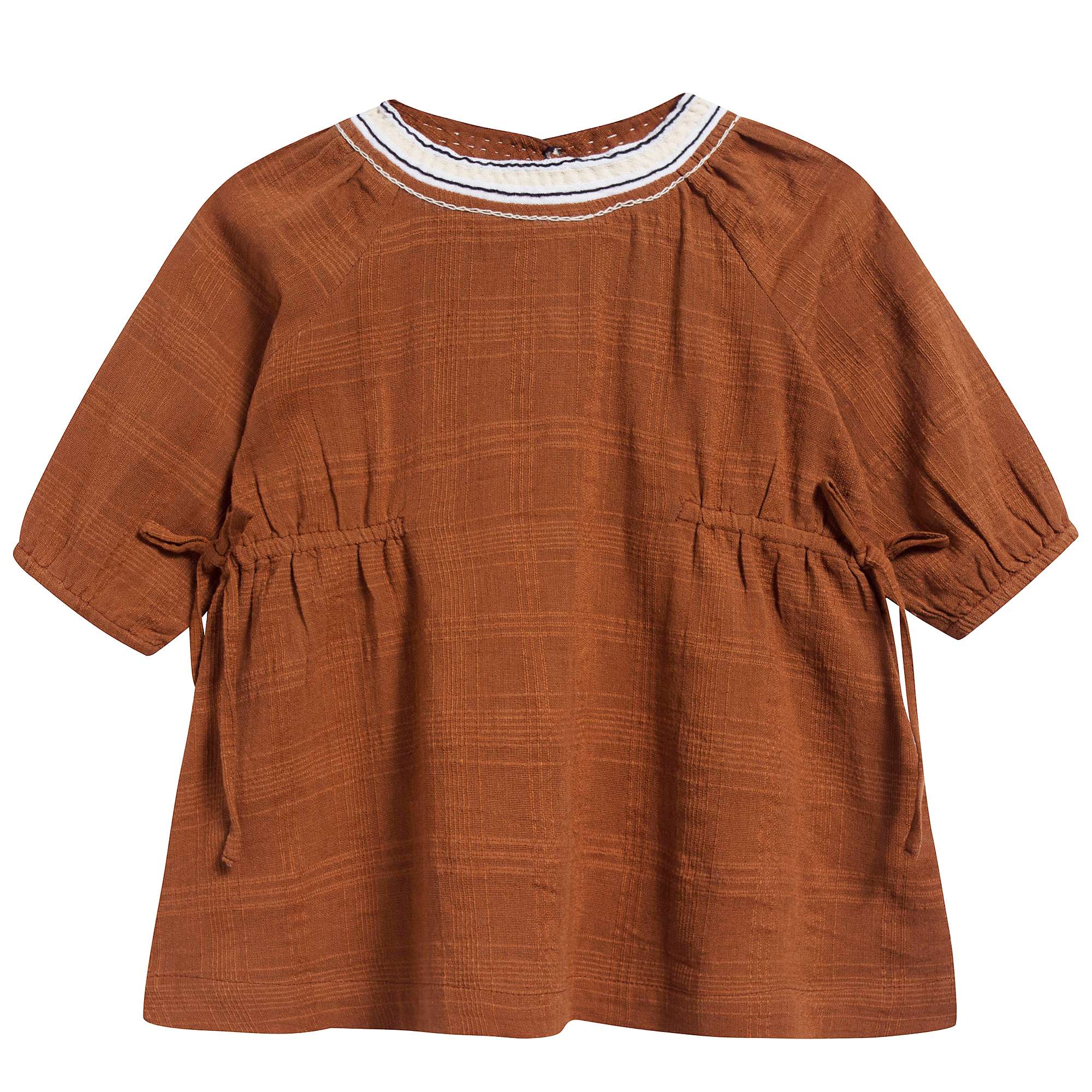 Baby Girls Camel Cotton Woven Dress