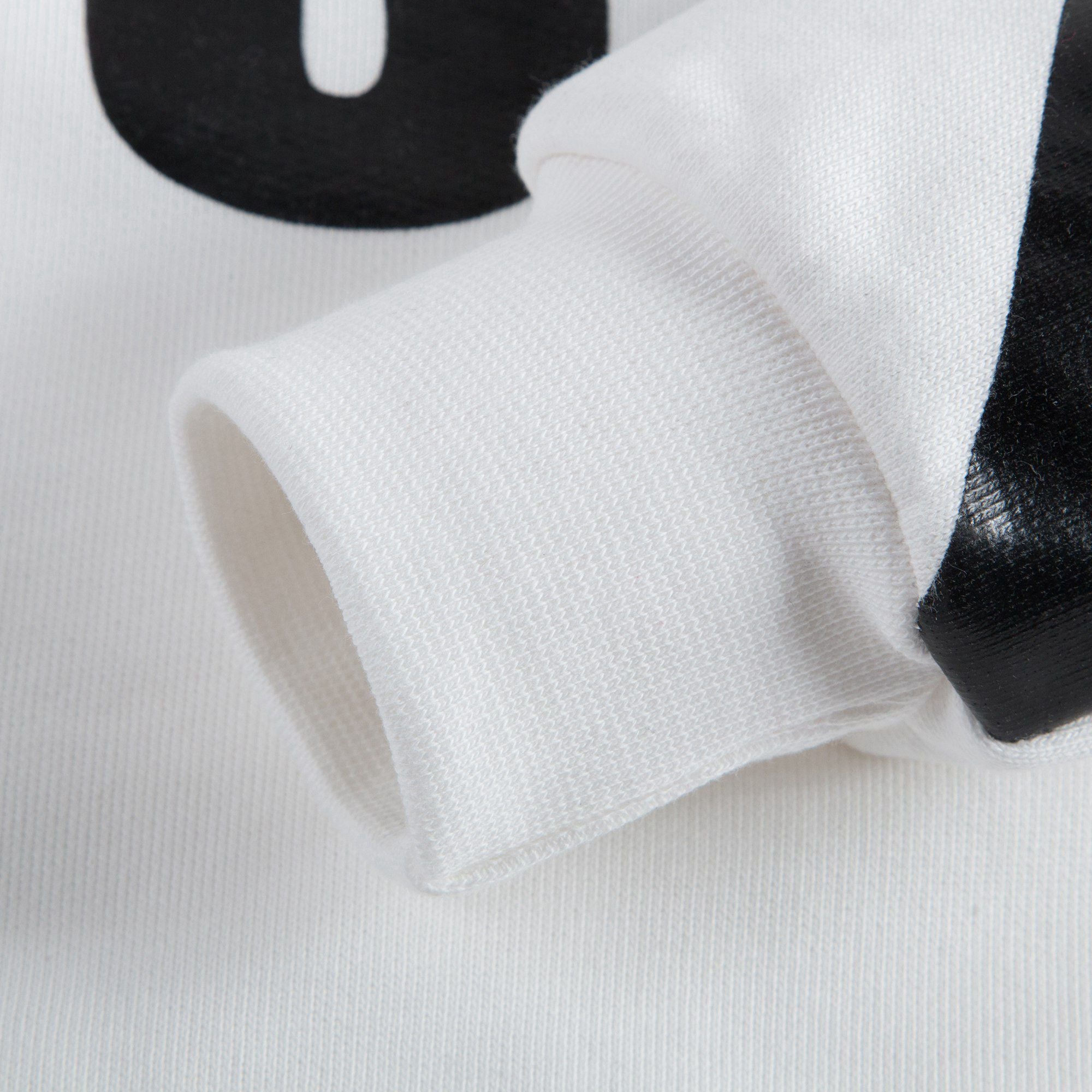 Girls White Cotton Sweatshirt With Black Logo