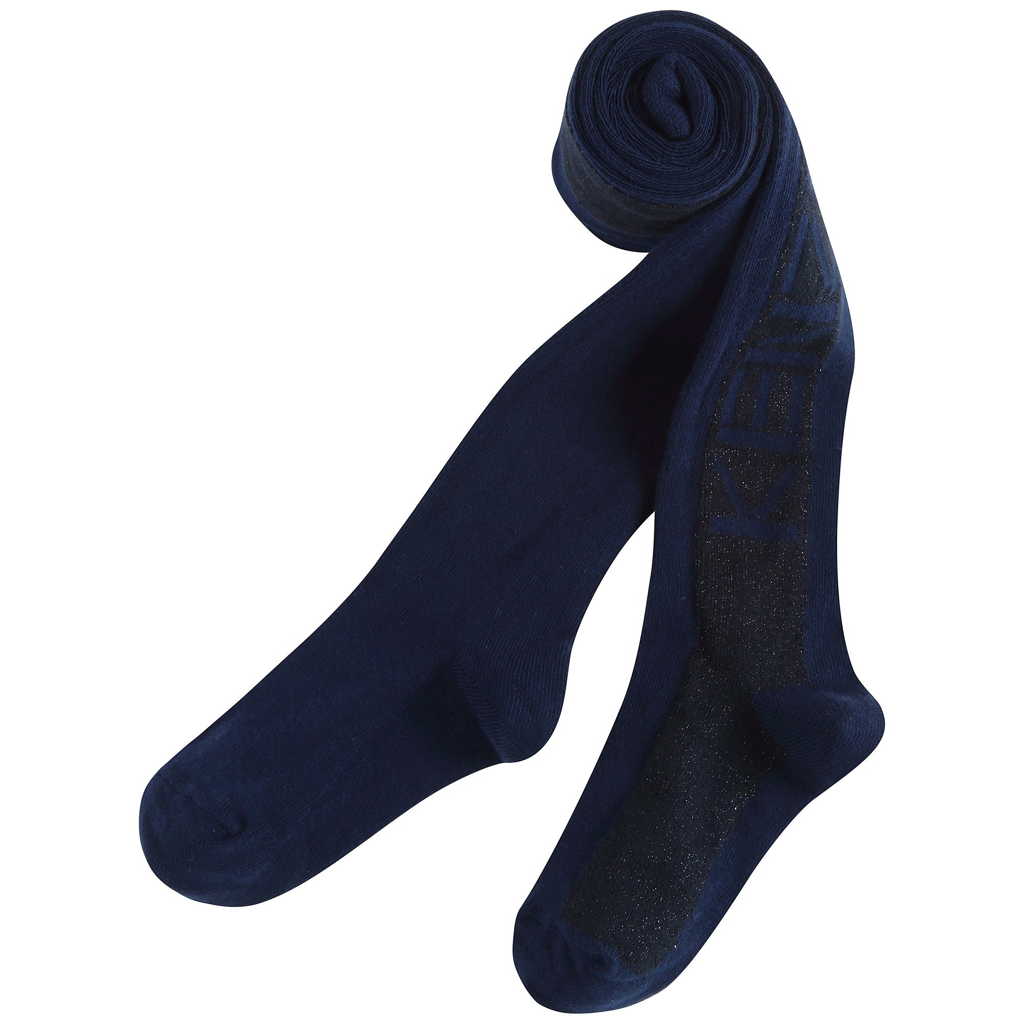 Girls Navy Cotton Tights