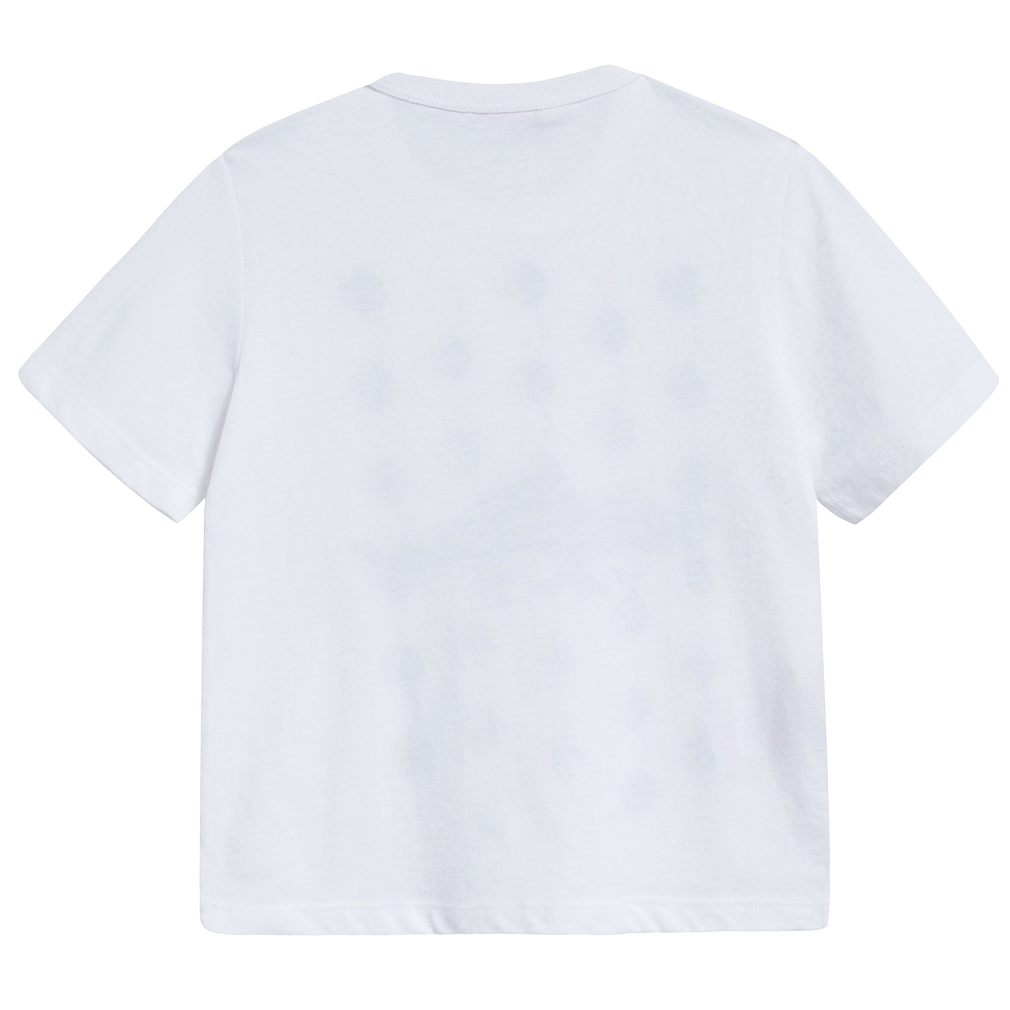 Girls White & Flame Red Cotton T-shirt