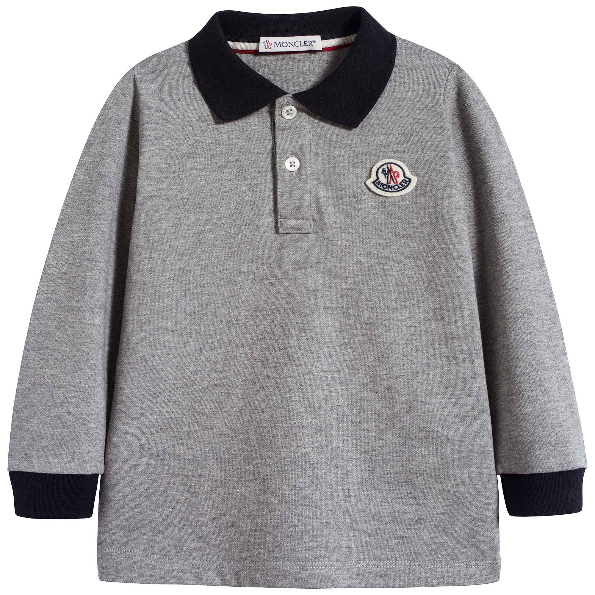 Baby Boys Grey Cotton Polo Shirt