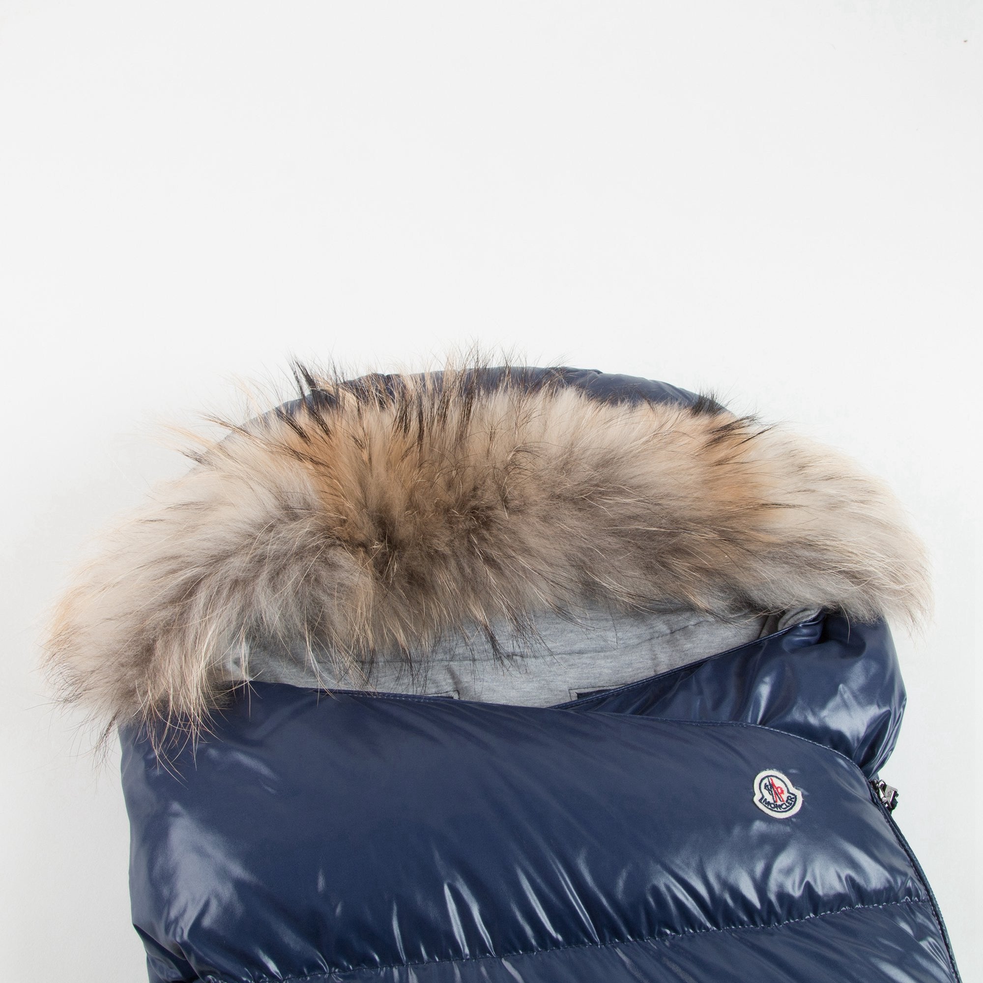 Baby Blue Down Filled Snowbag With Fur