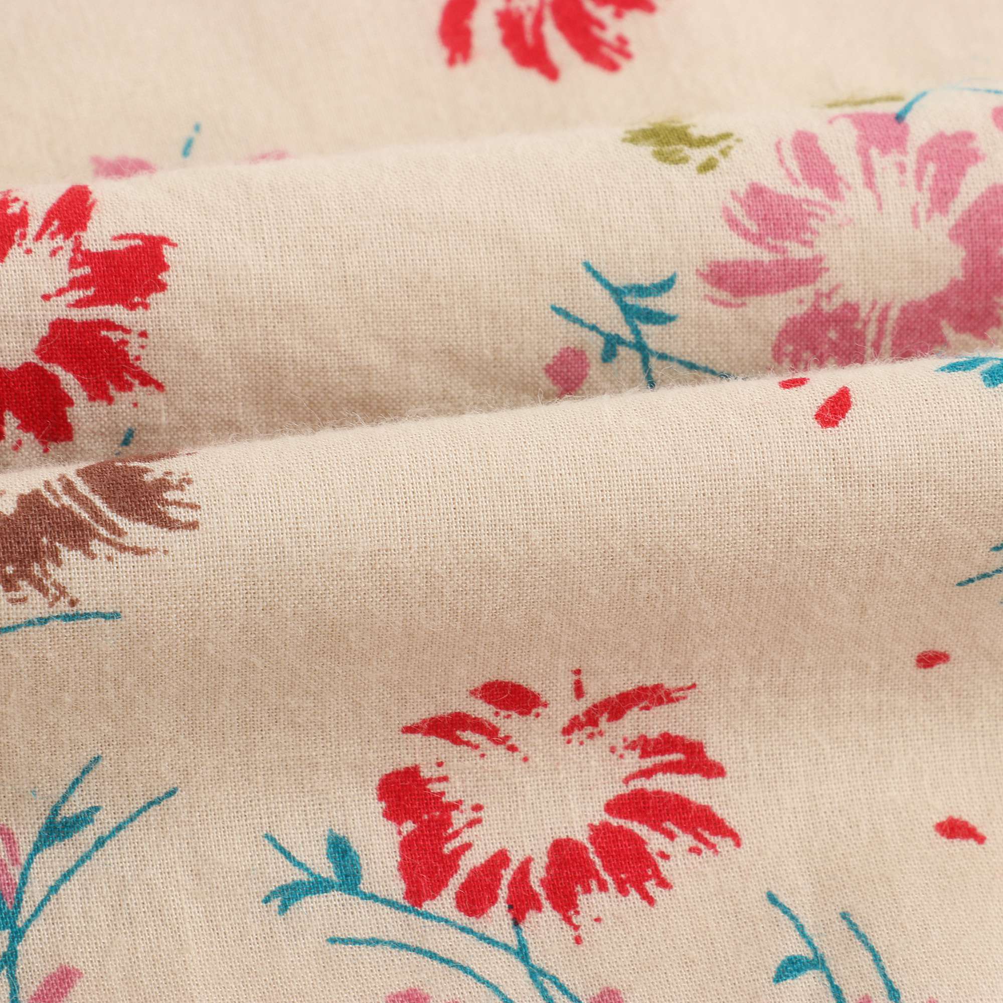 Girls Painted Flower Print Cotton Gress