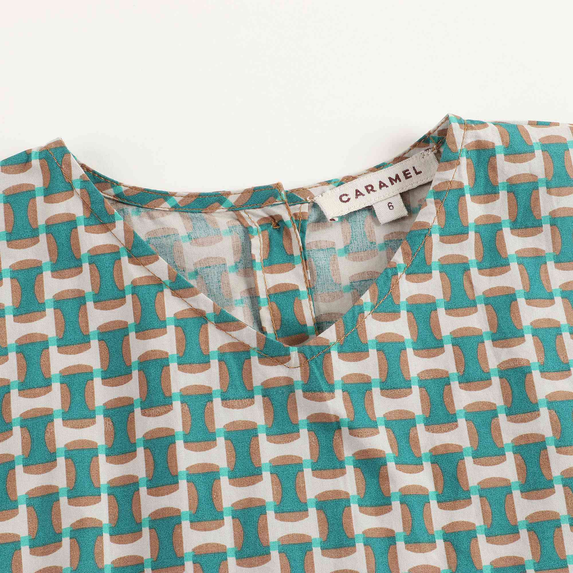 Girls Emerald Print Cotton Dress