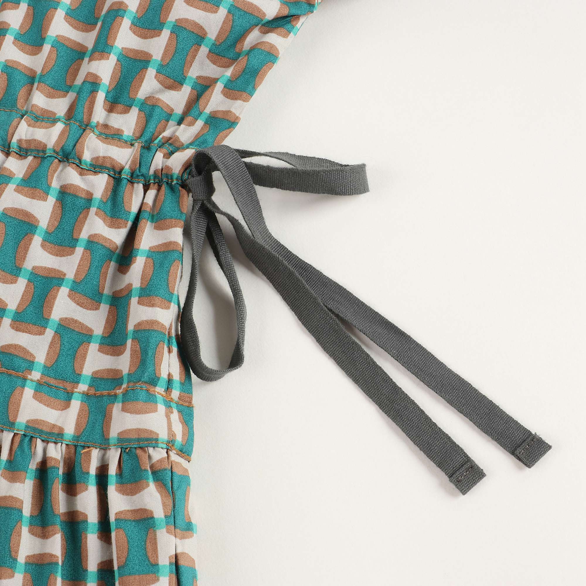 Girls Emerald Print Cotton Dress