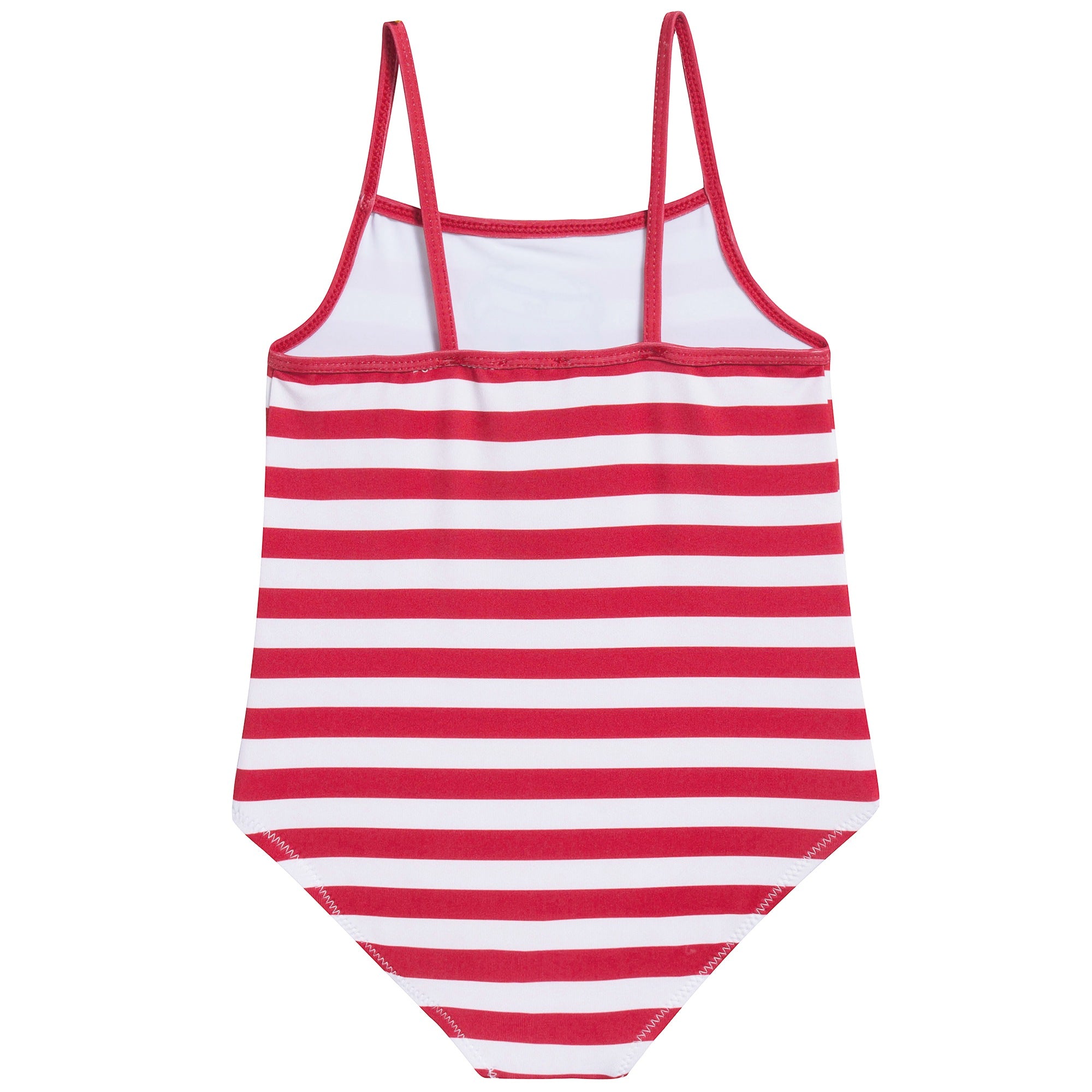 Girls Red Striped Bathing Suit
