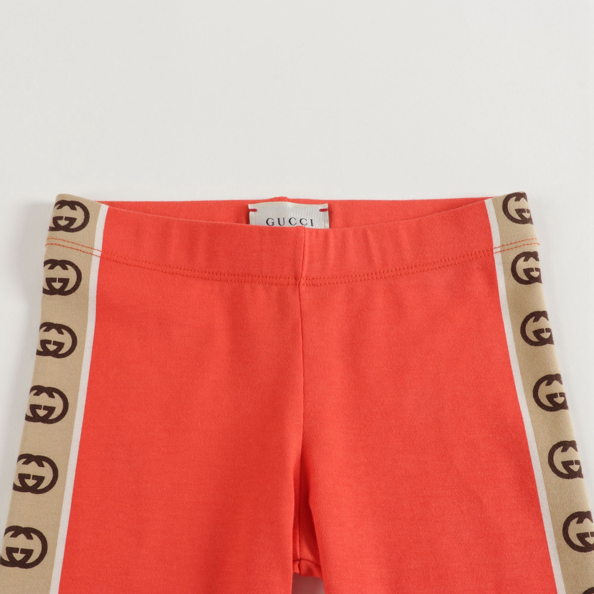 Girls Red GG Cotton Leggings