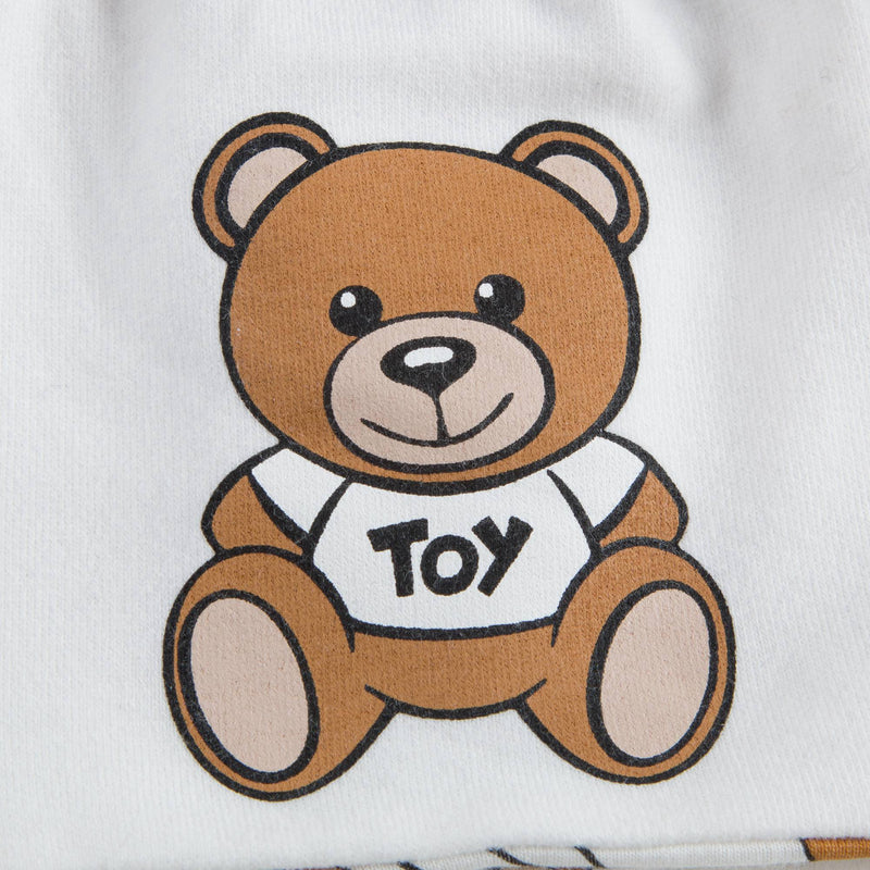 Baby White & Grey Toy Printed Babygrow 3 Piece Set
