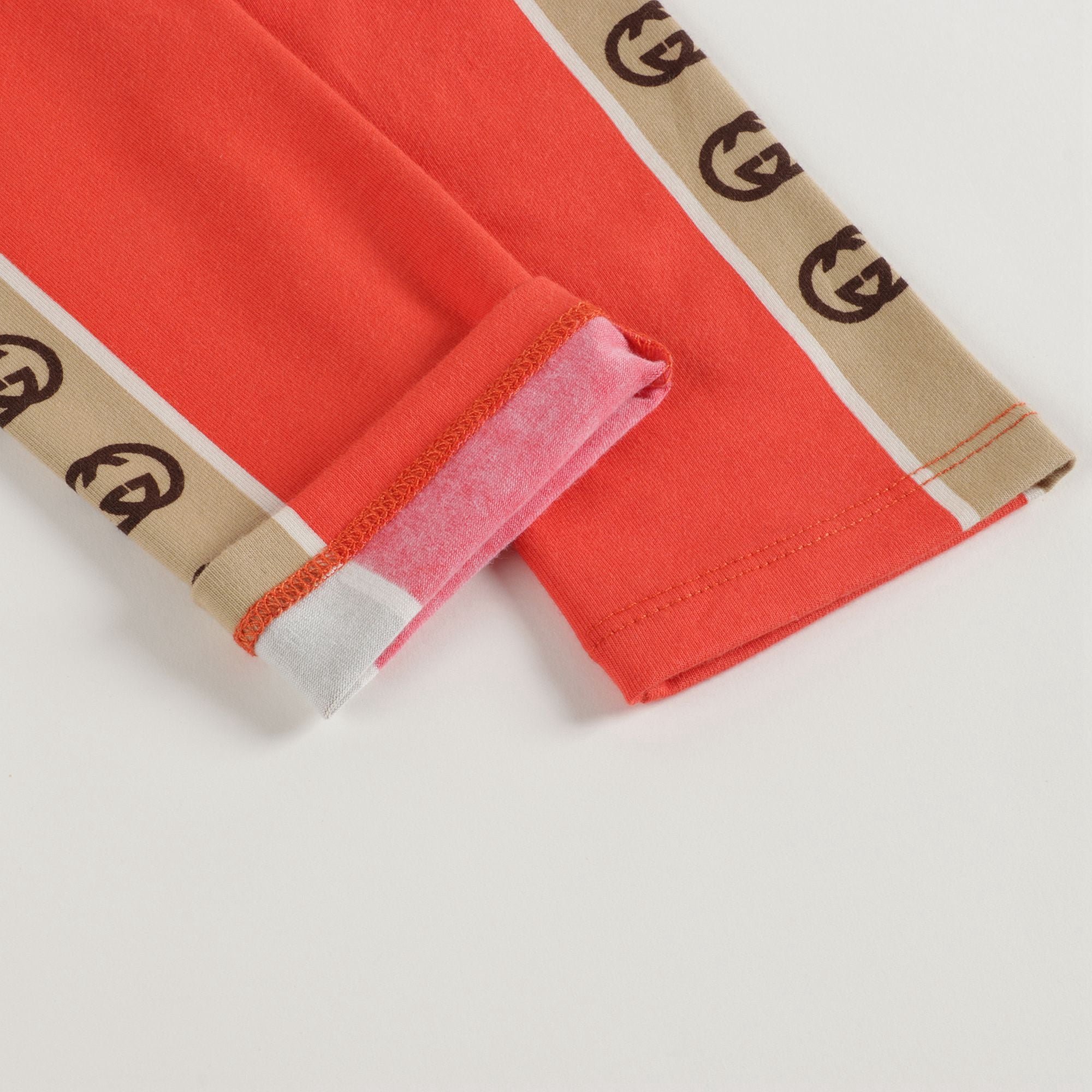 Girls Red GG Cotton Leggings