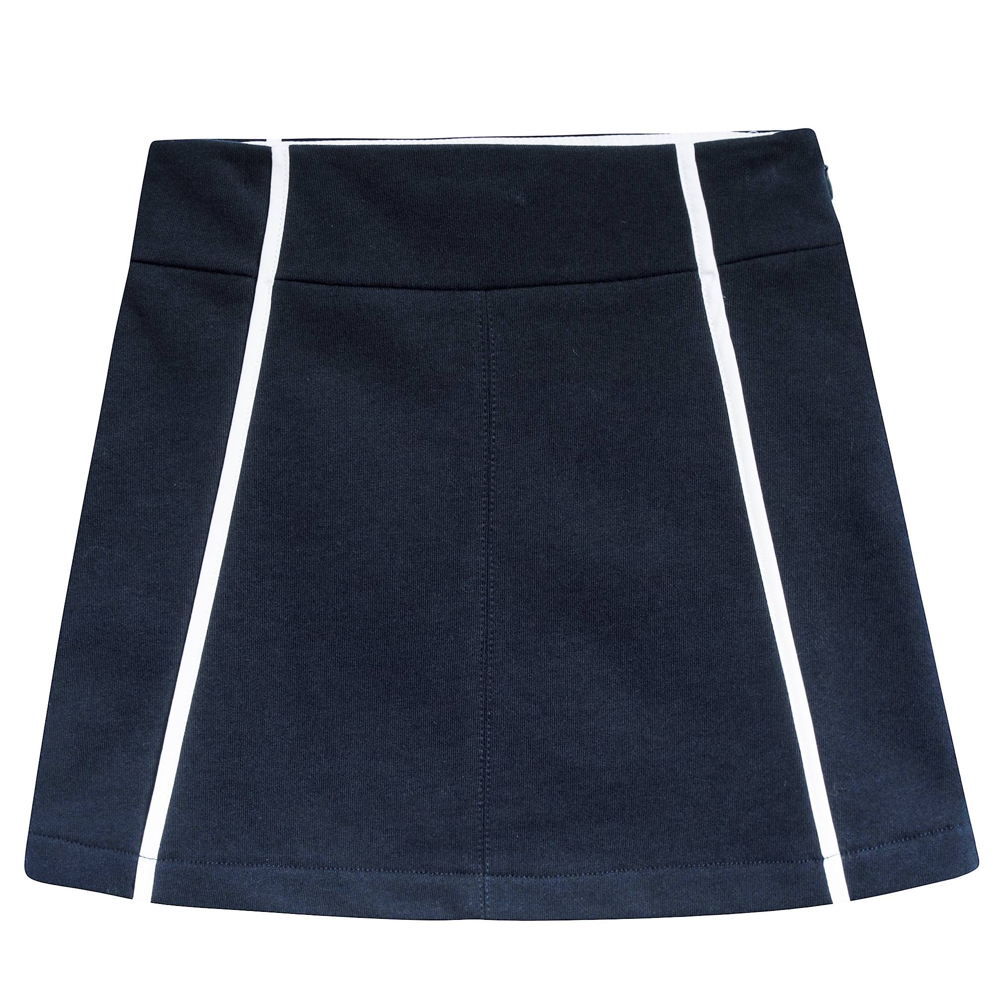 Girls Navy Blue Cotton Skirt