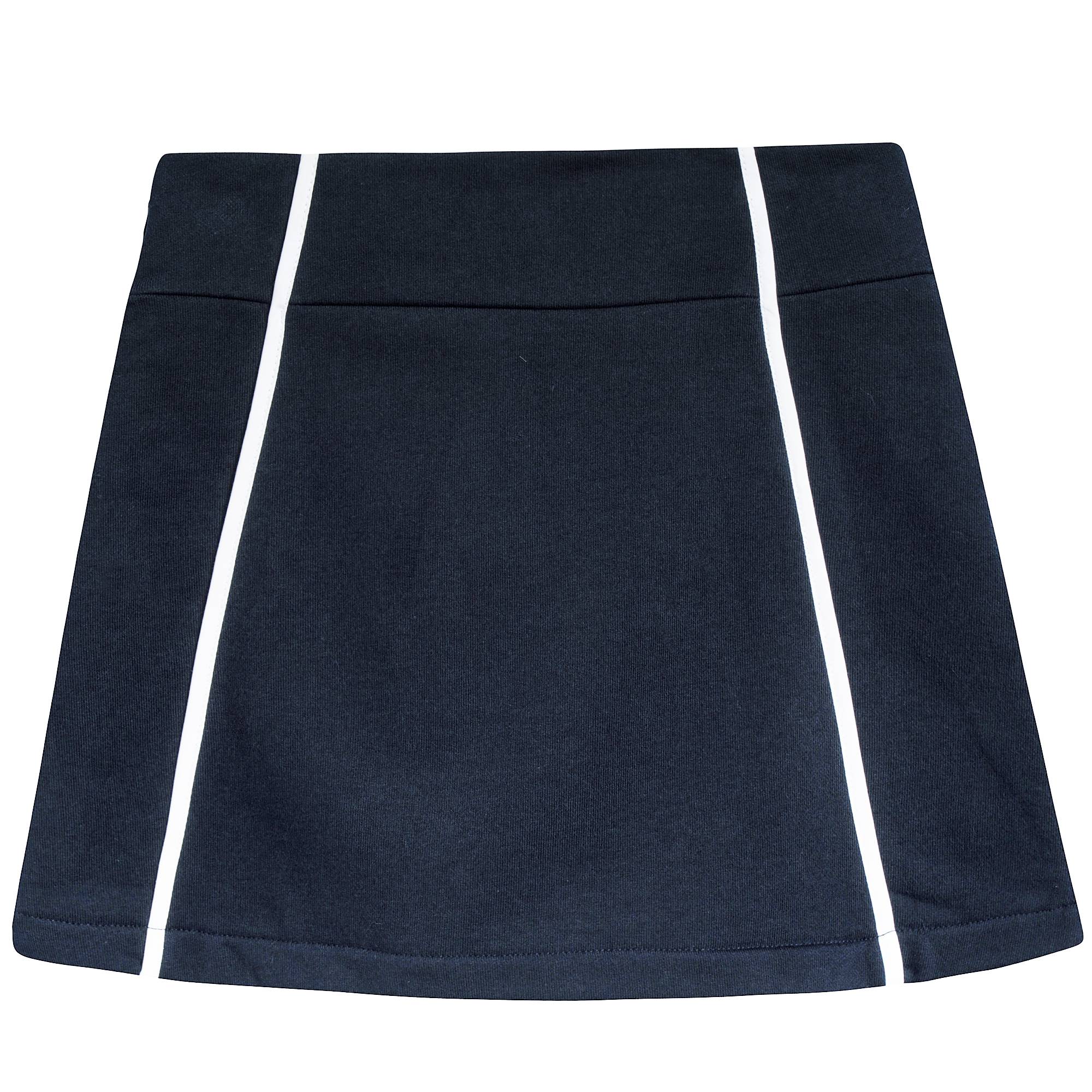 Girls Navy Blue Cotton Skirt
