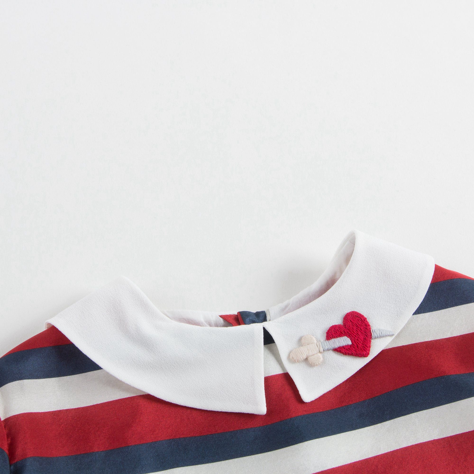 Girls Red & Blue Silk Dress