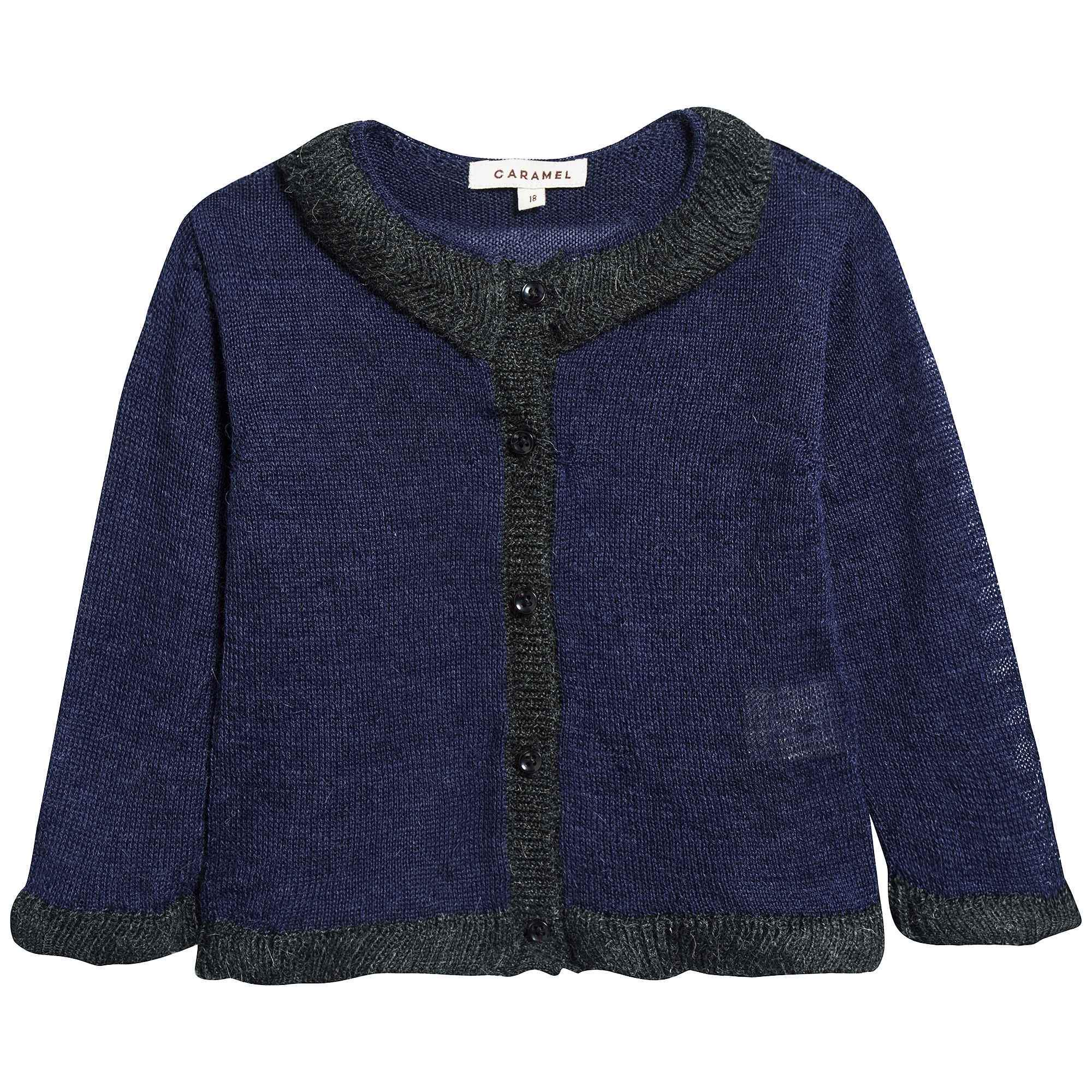 Baby Boys Navy Baby Alpaca Knitwear Cardigan