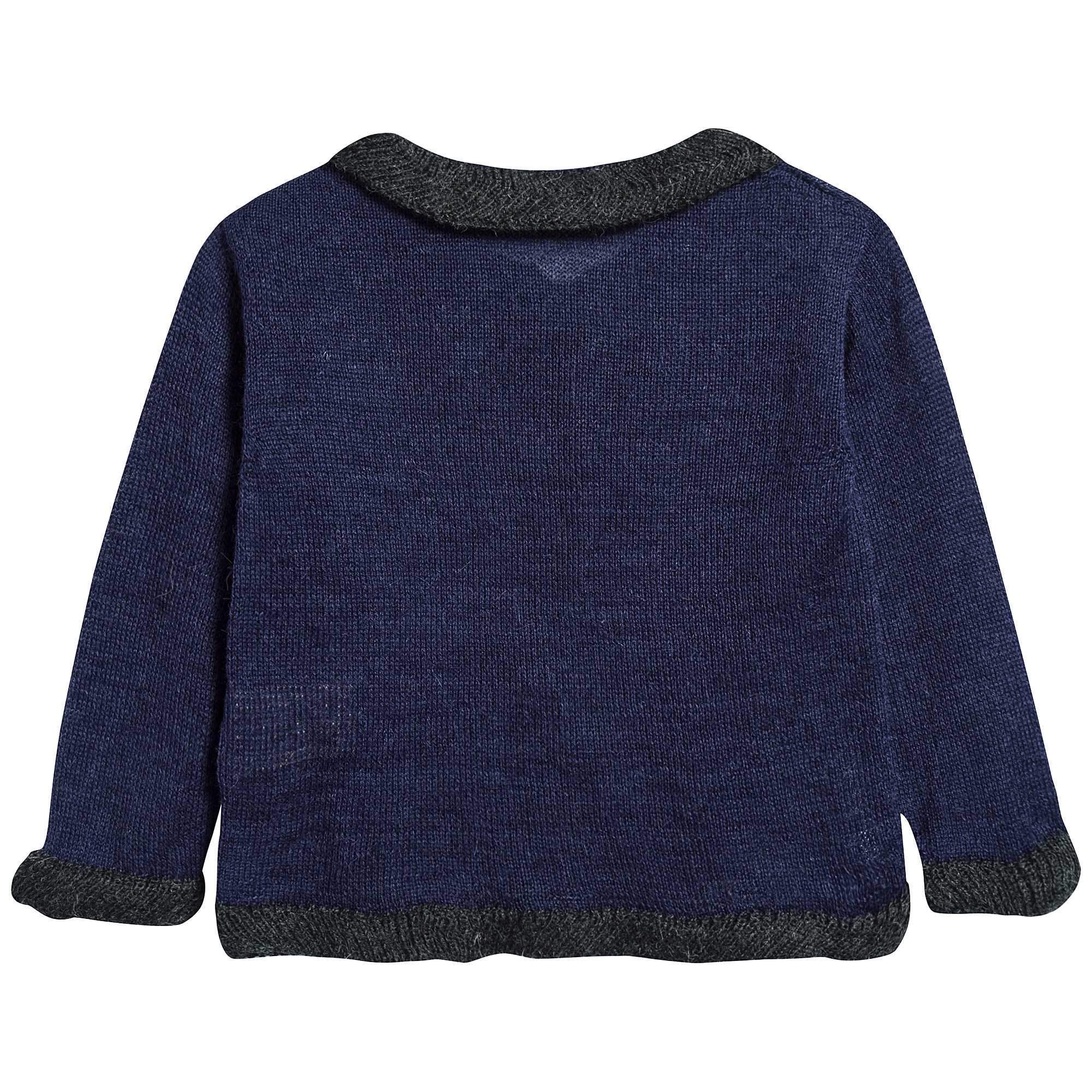 Baby Boys Navy Baby Alpaca Knitwear Cardigan