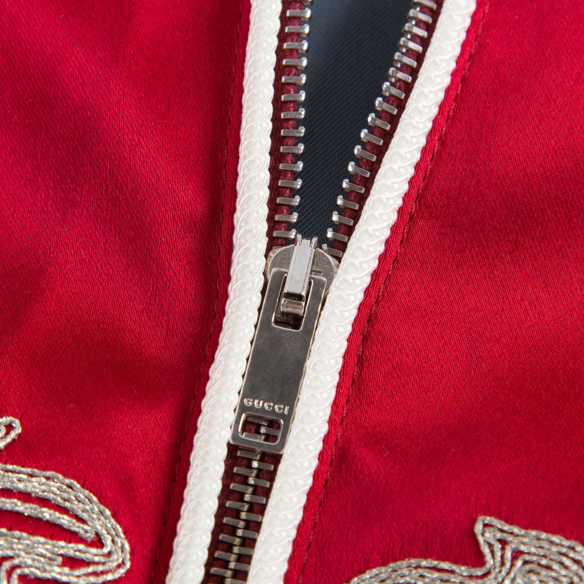 Girls Red Satin Bomber Jacket