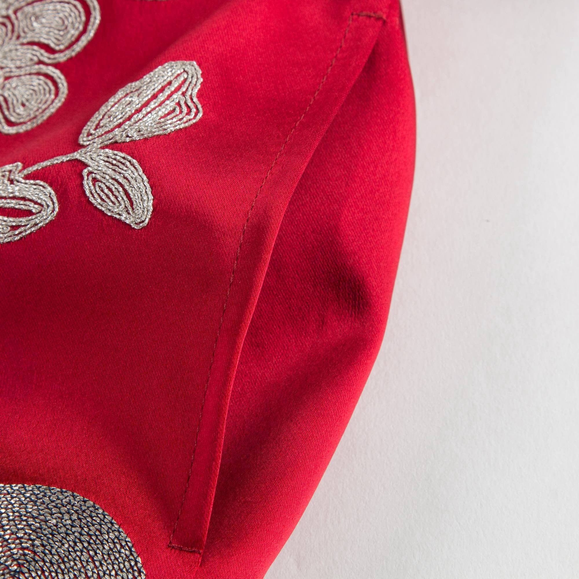 Girls Red Satin Bomber Jacket
