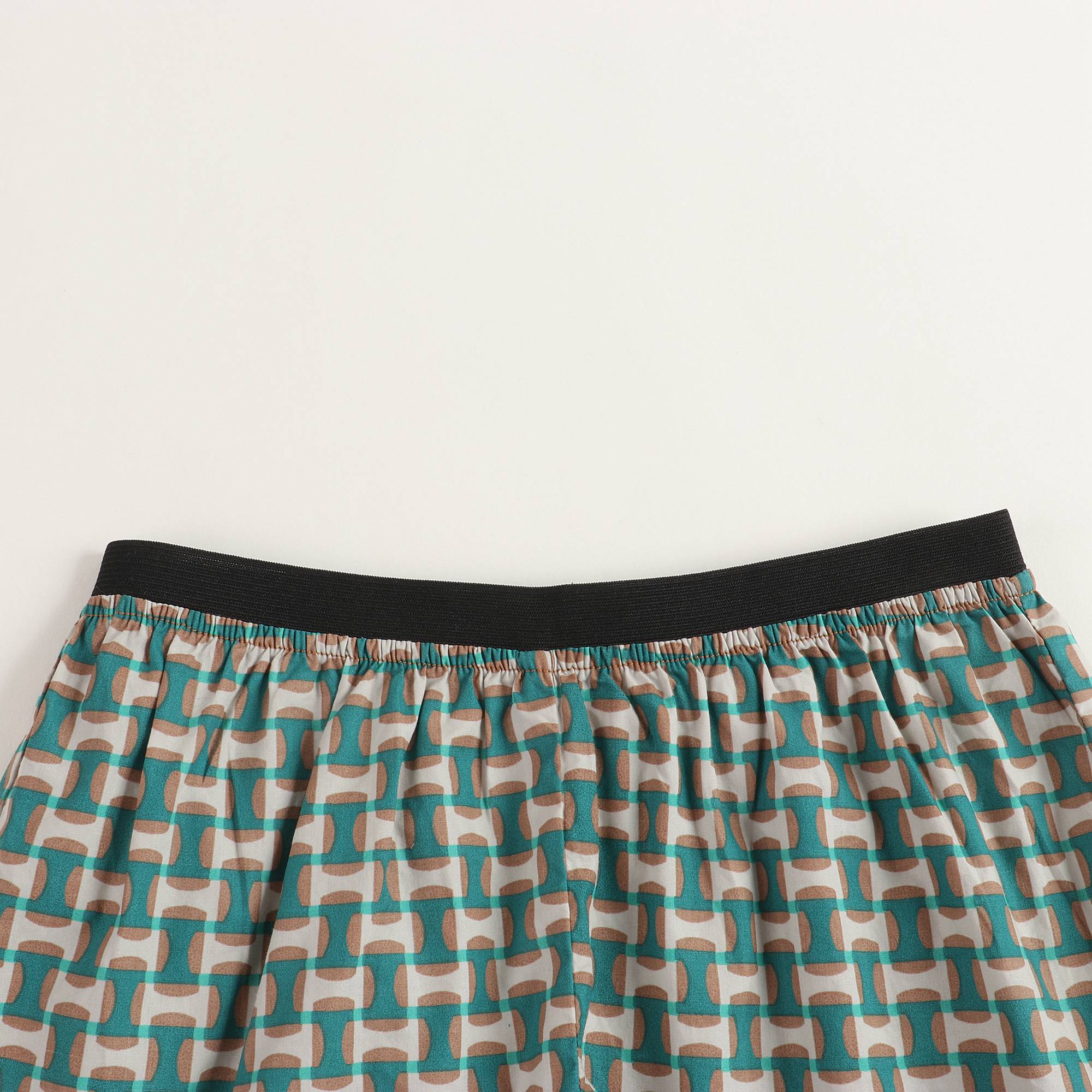 Baby Emerald Geo Print Cotton Shorts