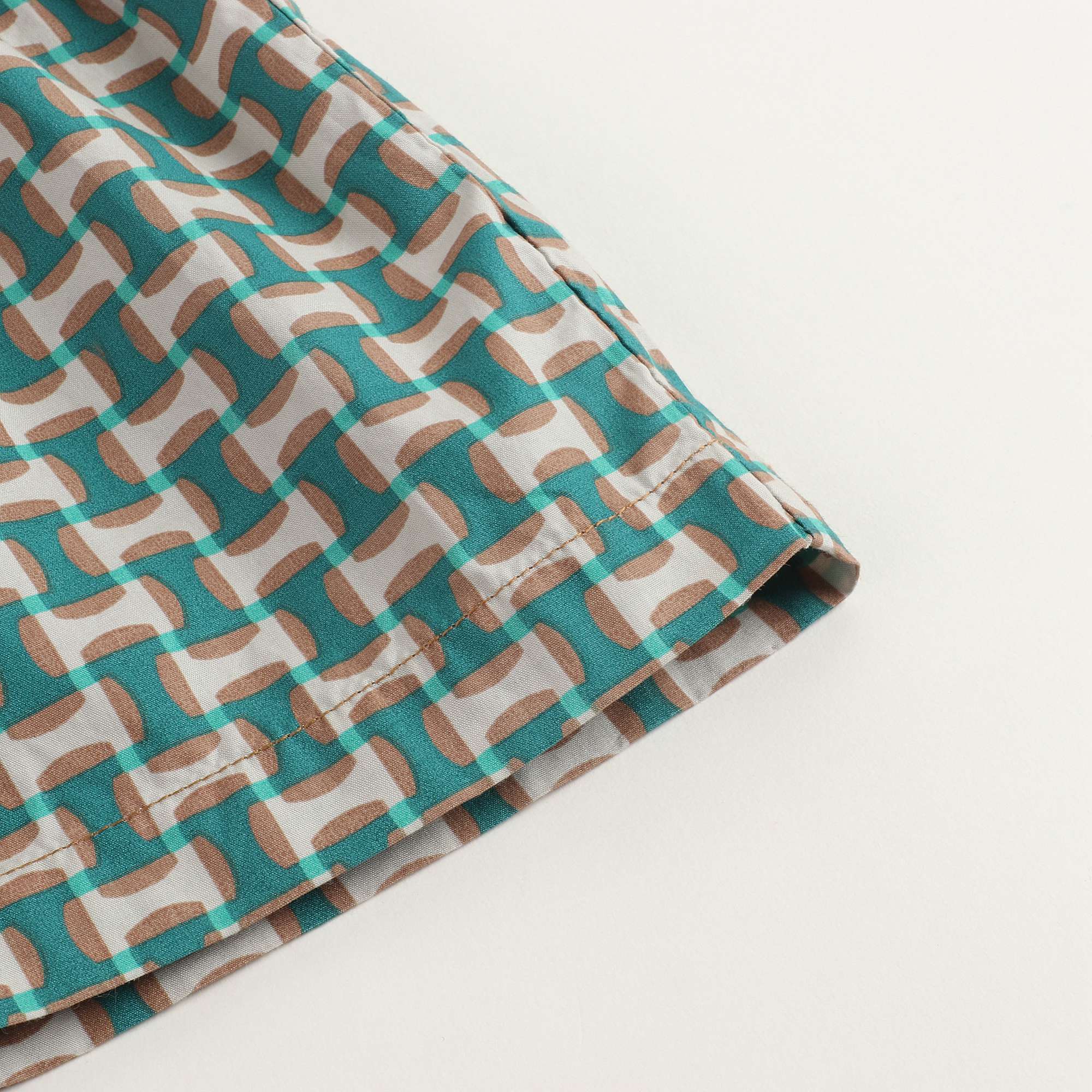 Baby Emerald Geo Print Cotton Shorts