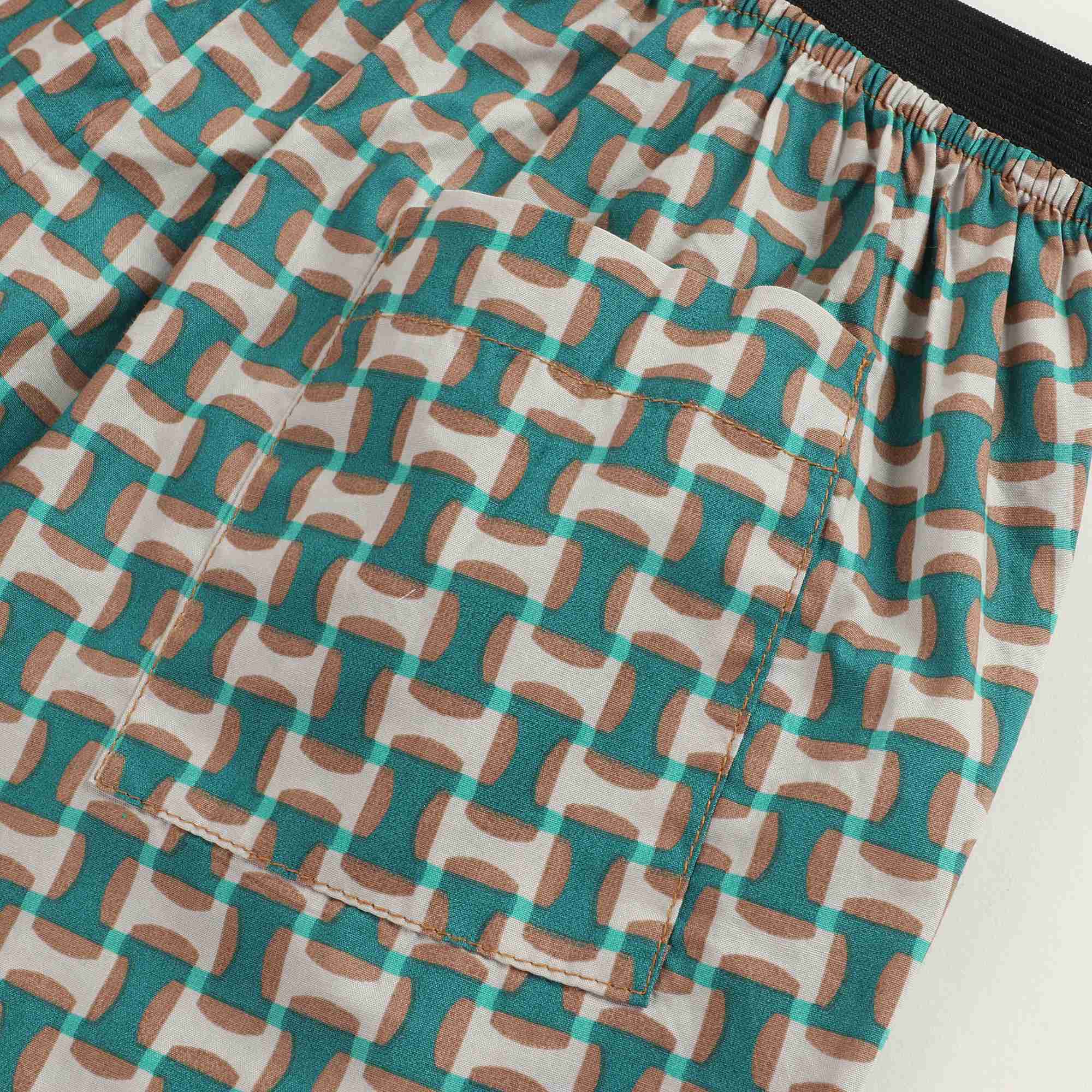 Baby Emerald Geo Print Cotton Shorts