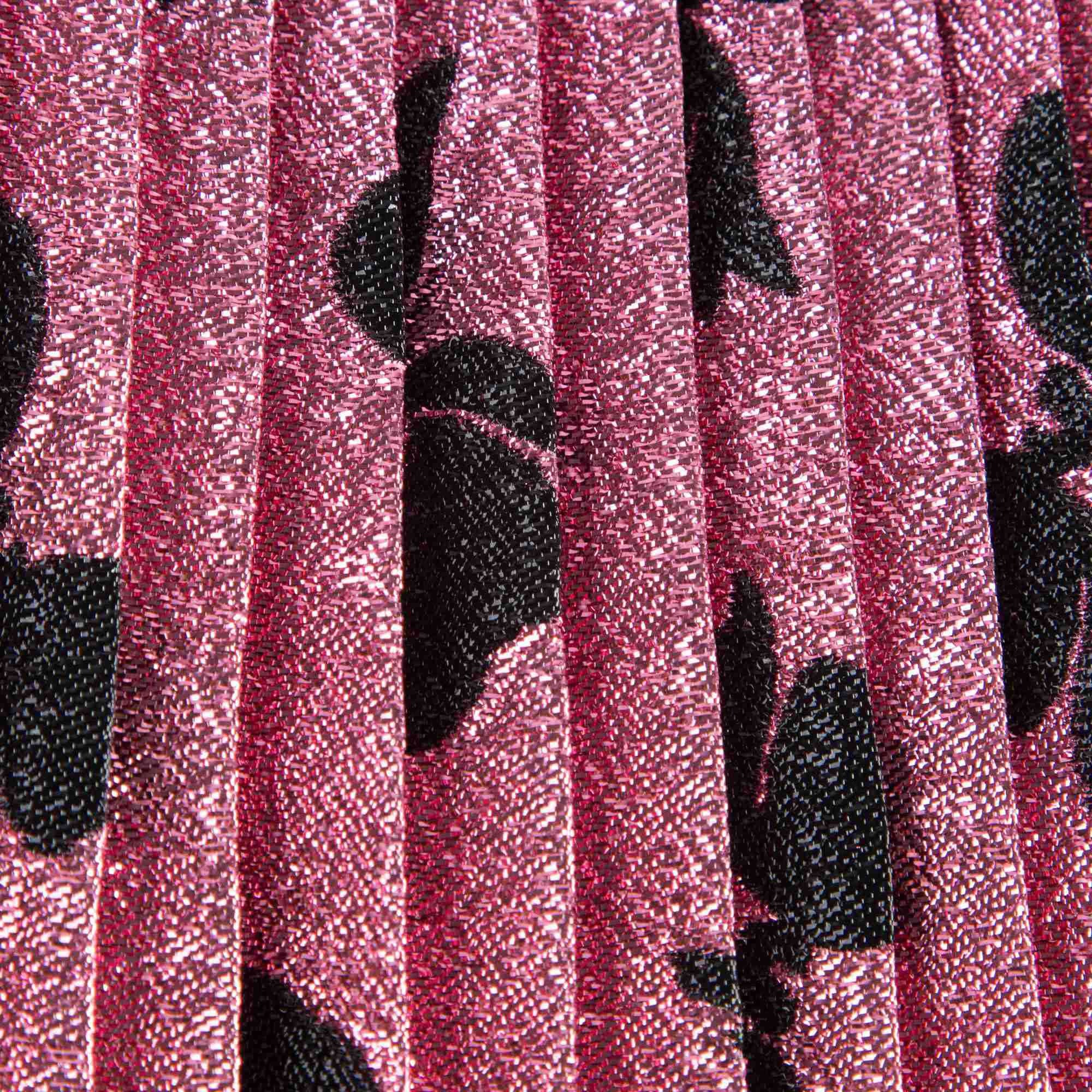 Girls Pink Silk Lurex Skirt