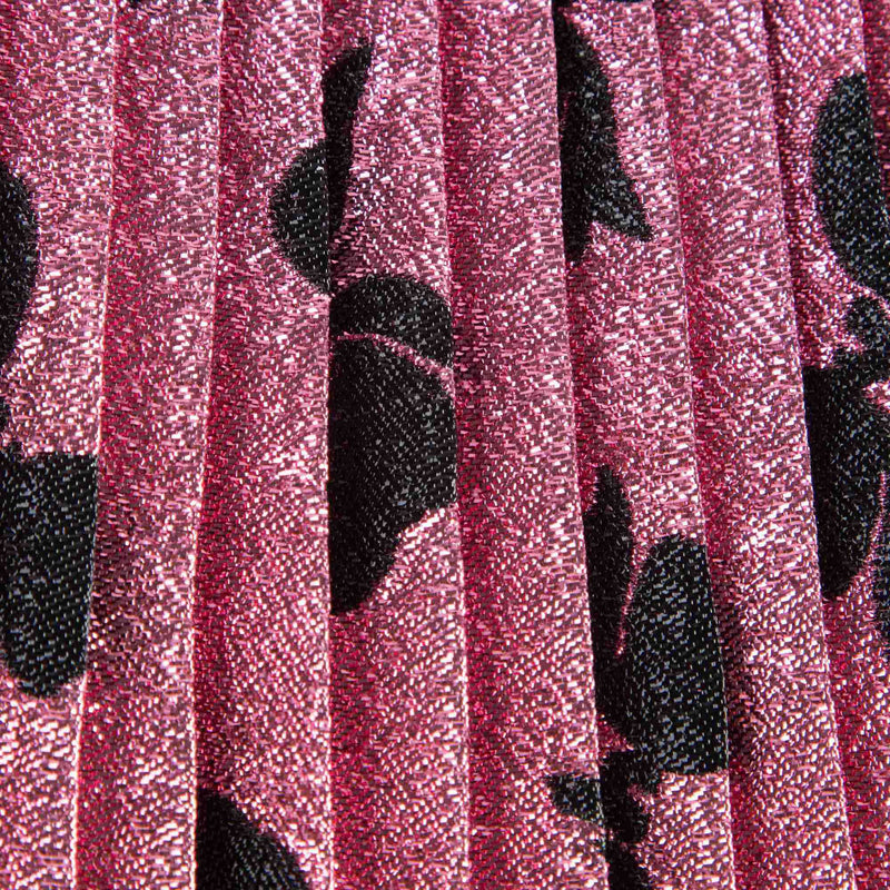 Girls Pink Silk Lurex Skirt