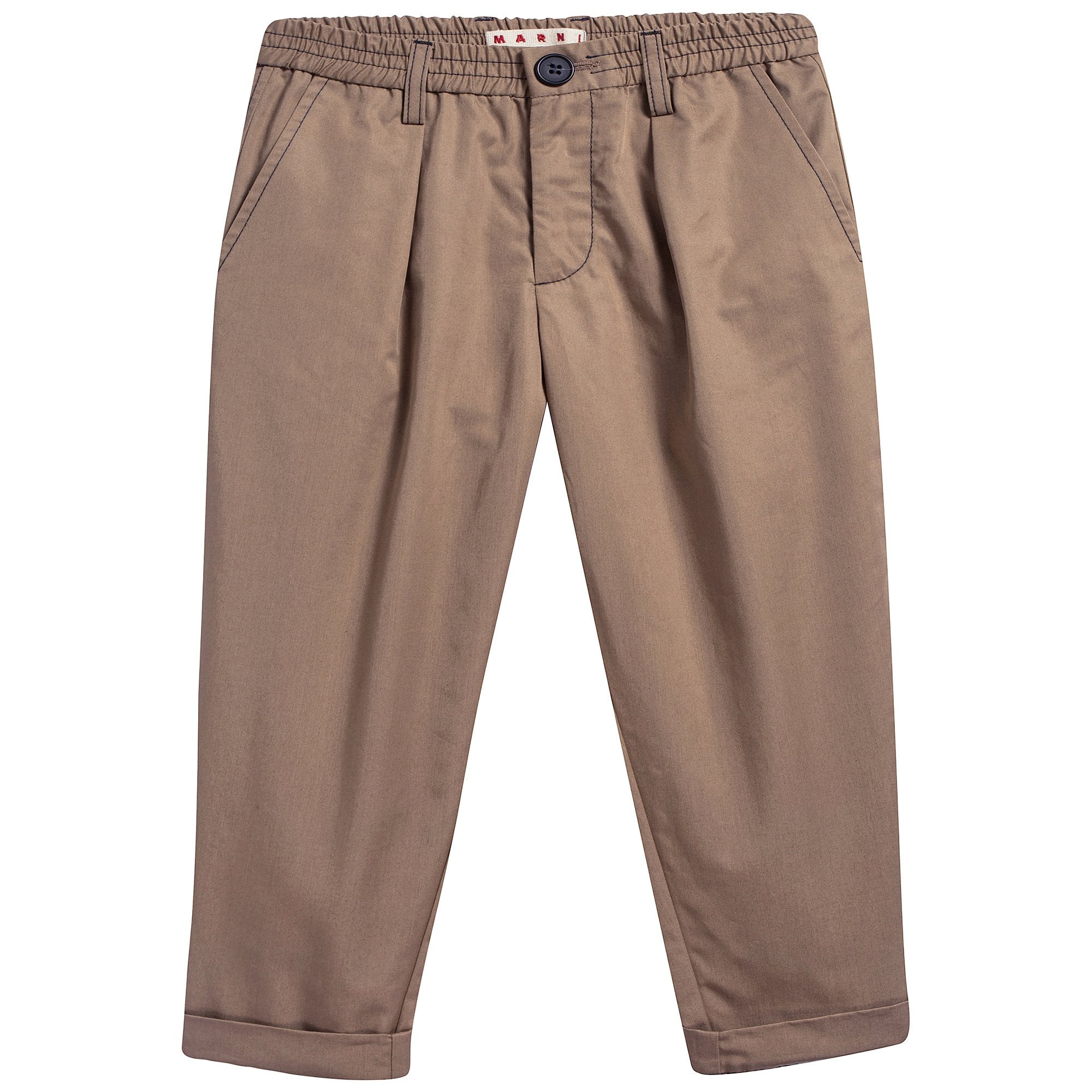 Boys Beige Cotton Trousers