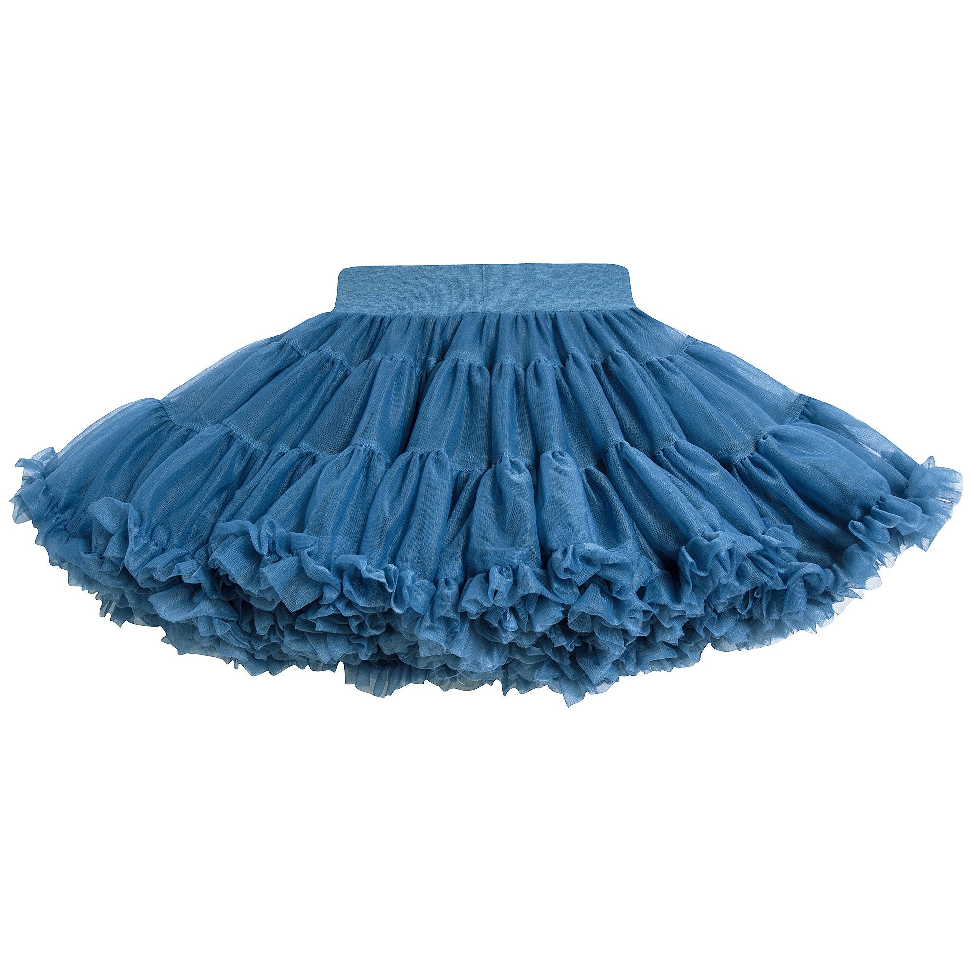 Girls Denim Blue Nylon Knitted Skirt