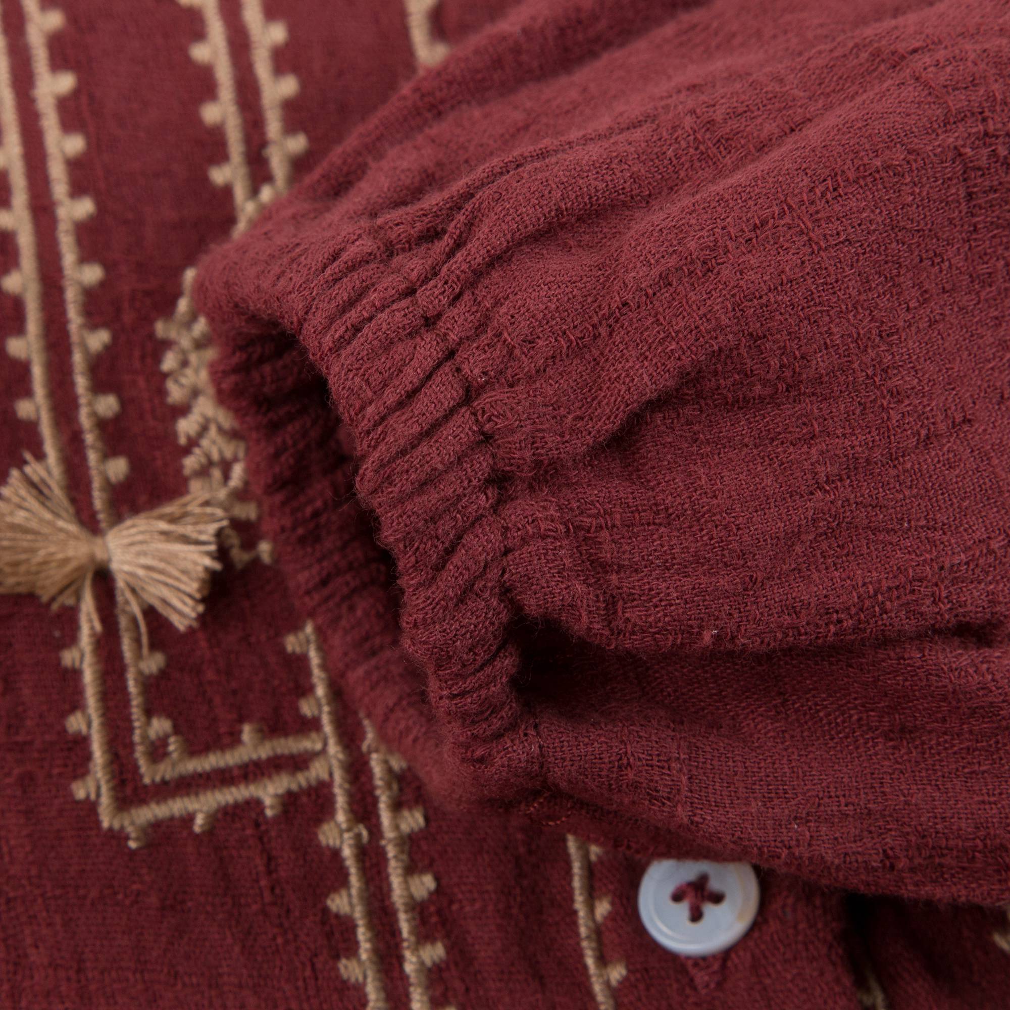 Girls Wine Red "Ourika" Cotton Dress