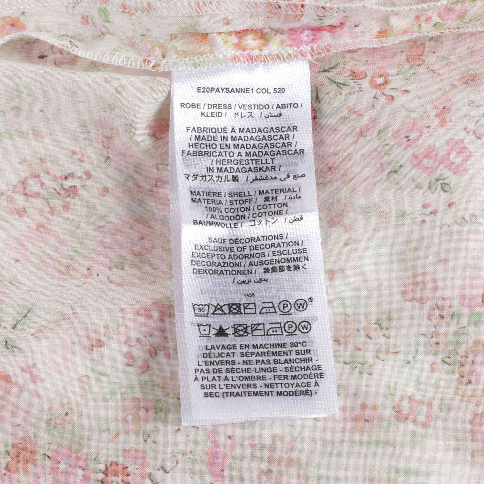 女童粉色碎花连衣裙