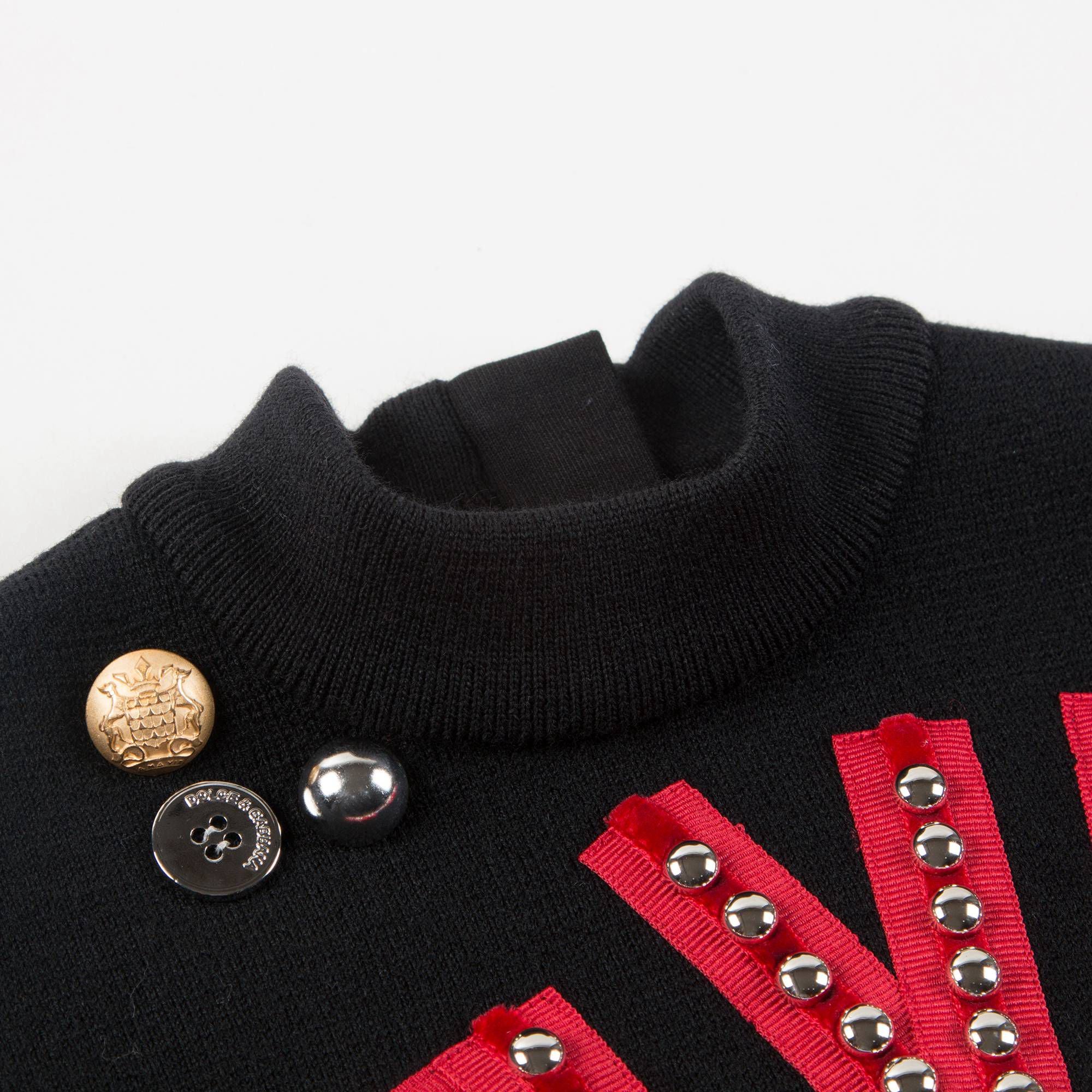 Girls  Black  "Love"  Cotton  Dress