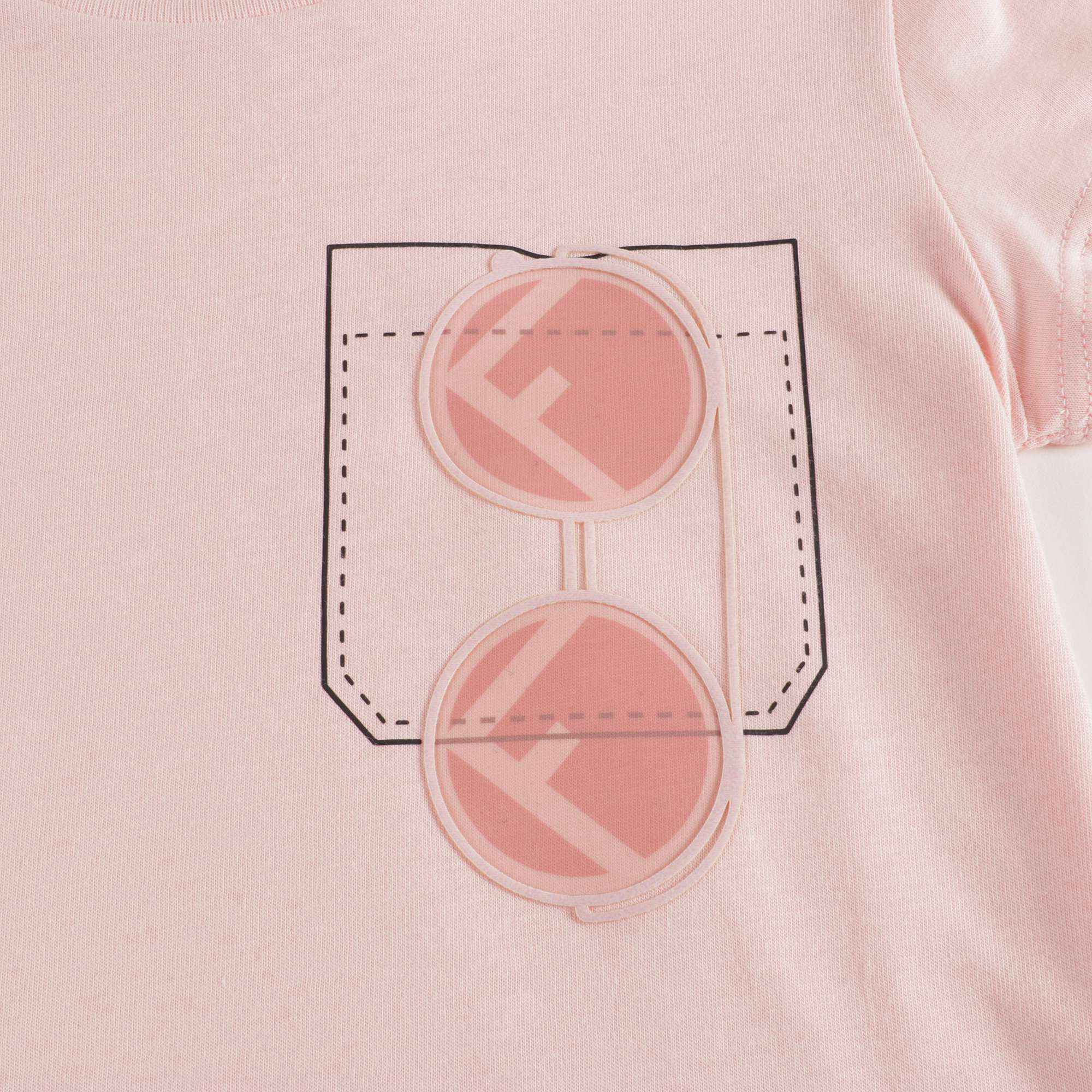 Girls Pink Printed Cotton T-shirt