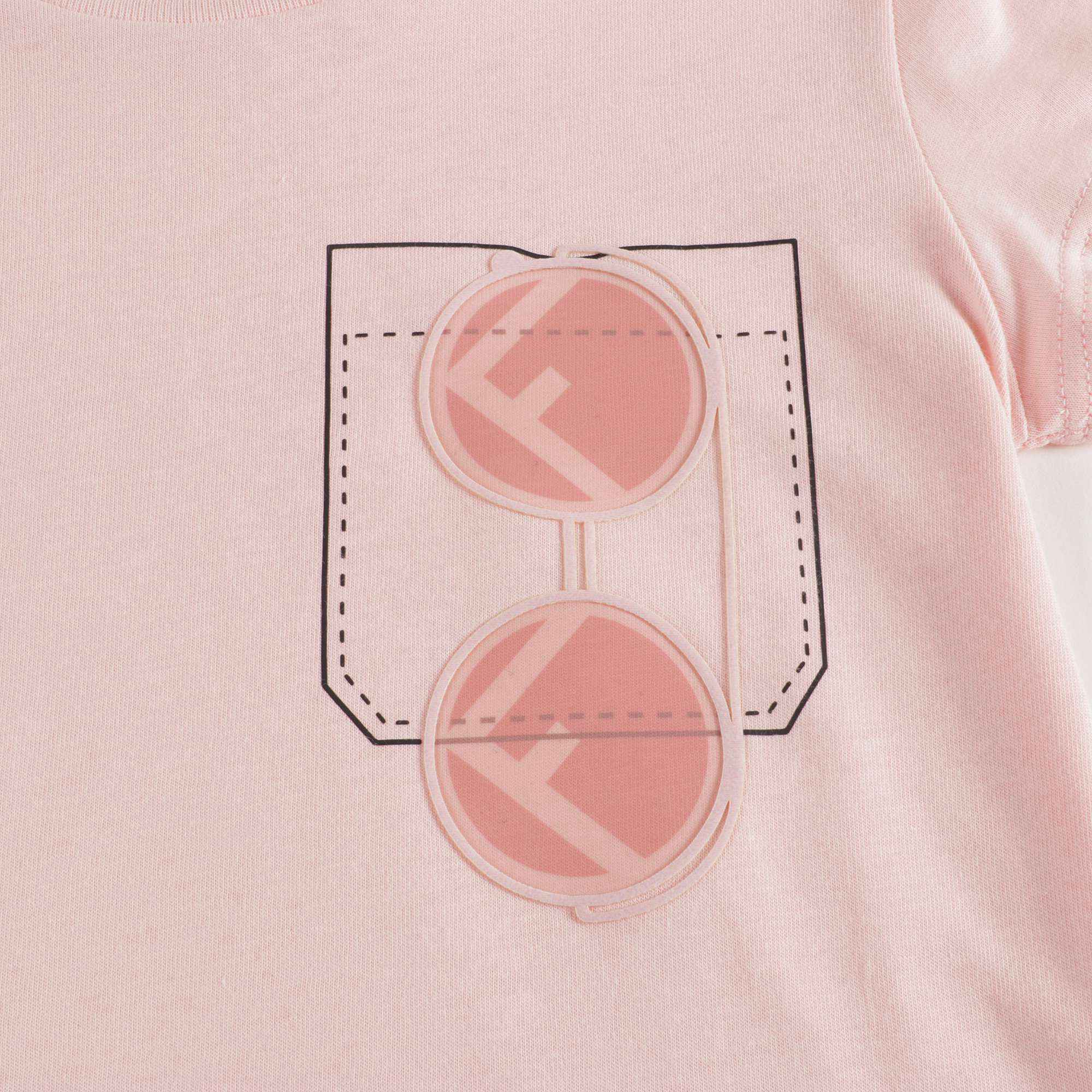 Girls Pink Printed Cotton T-shirt