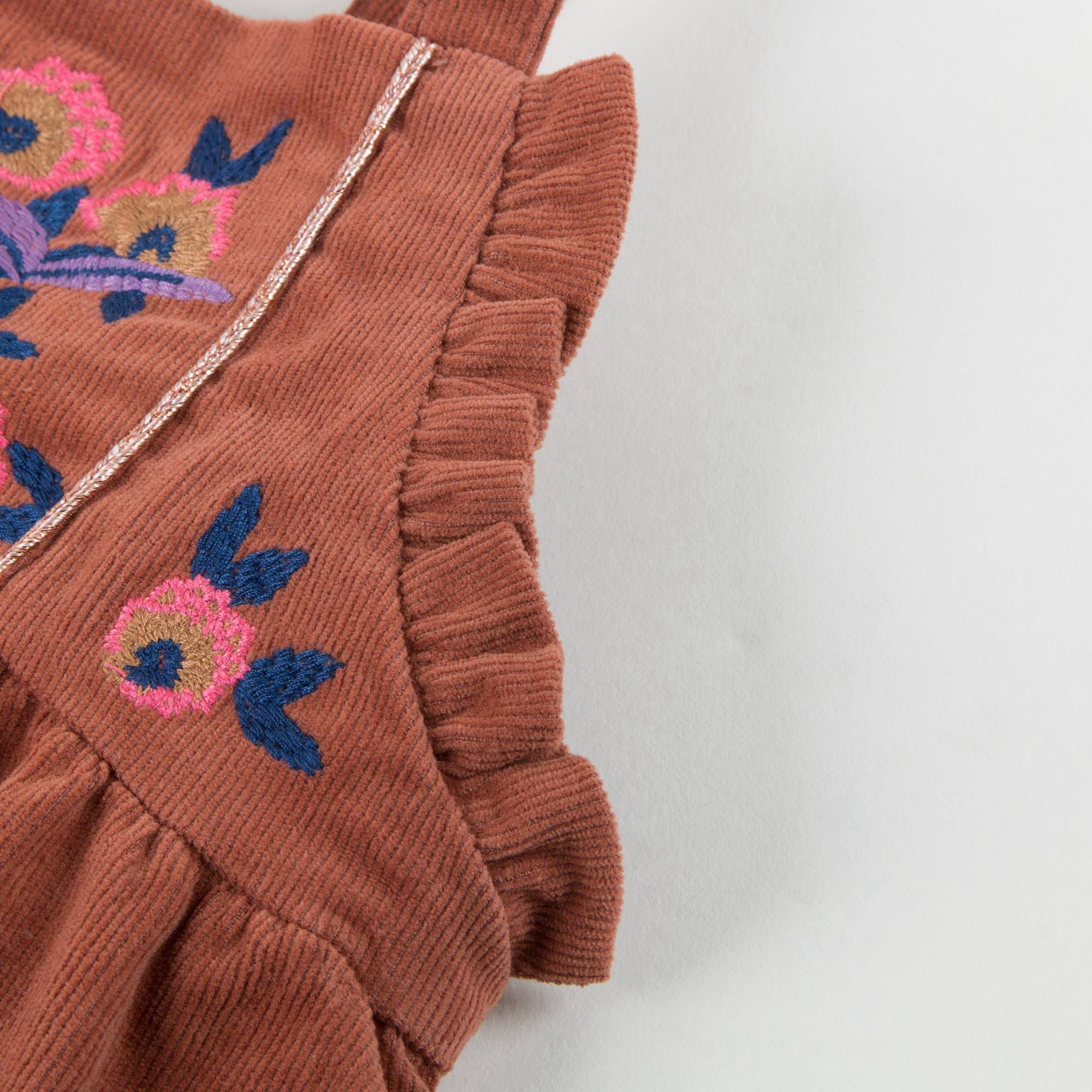 Baby Rust Red Cotton Overalls