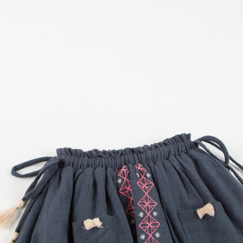 Girls Blue "Chechouan" Cotton  Skirt
