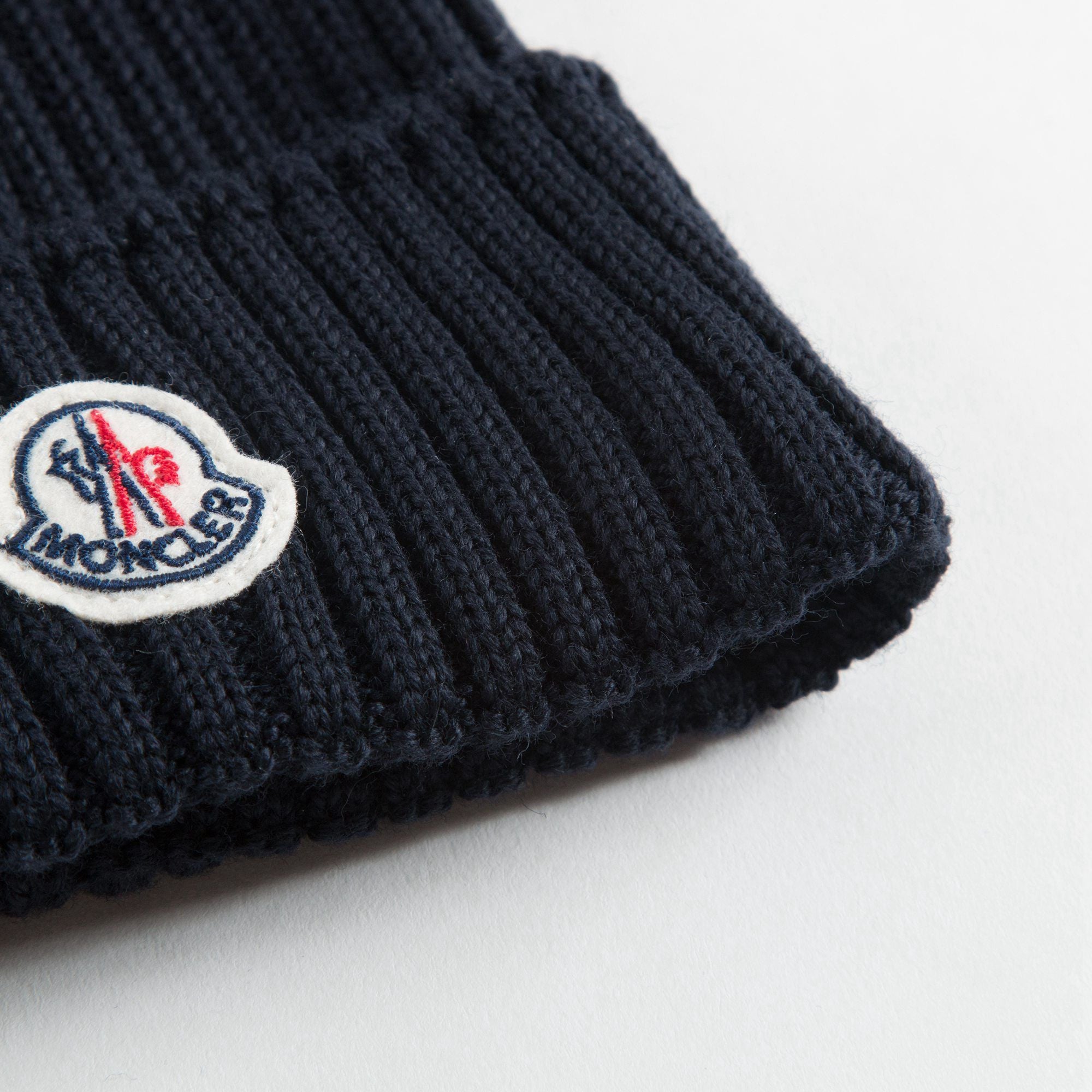 Boys & Girls Navy Blue Knitted Hat With Fur Pom-Pom Trim